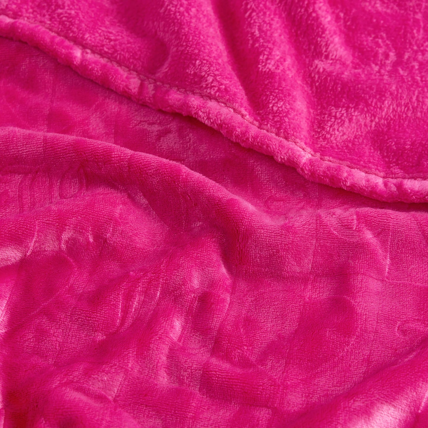Juicy Couture Embossed Heart 50" x 70" Plush Throw Blanket, Hot Pink - Decorative Blankets for Sofas, Throws for Chairs, and Beds