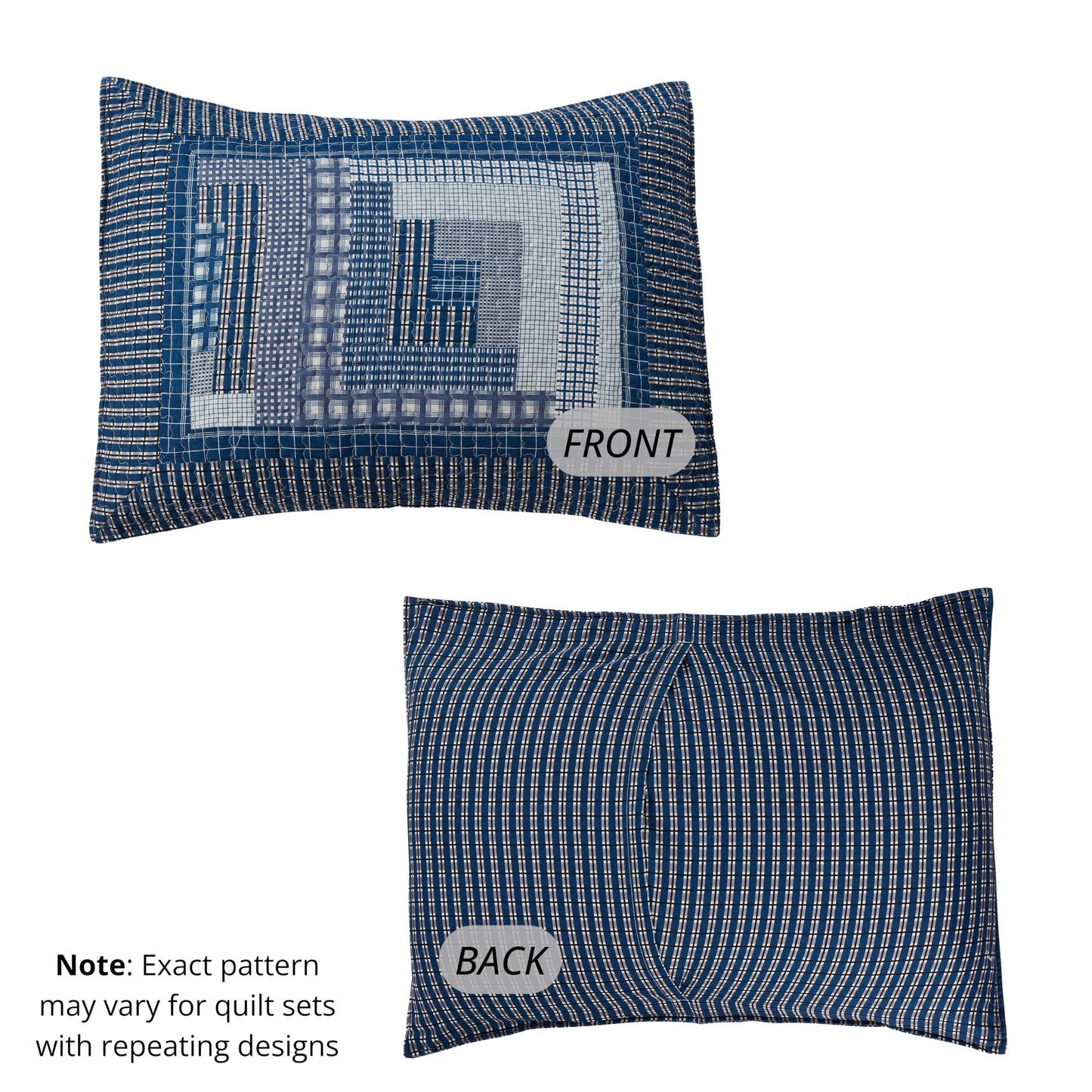 Virah Bella 2 Piece Full/Queen Lodge Quilt Bedding Set - Rustic Country Reversible Comforter Set with Decorative Pillow Shams - Montana Cabin: Blue/Gray