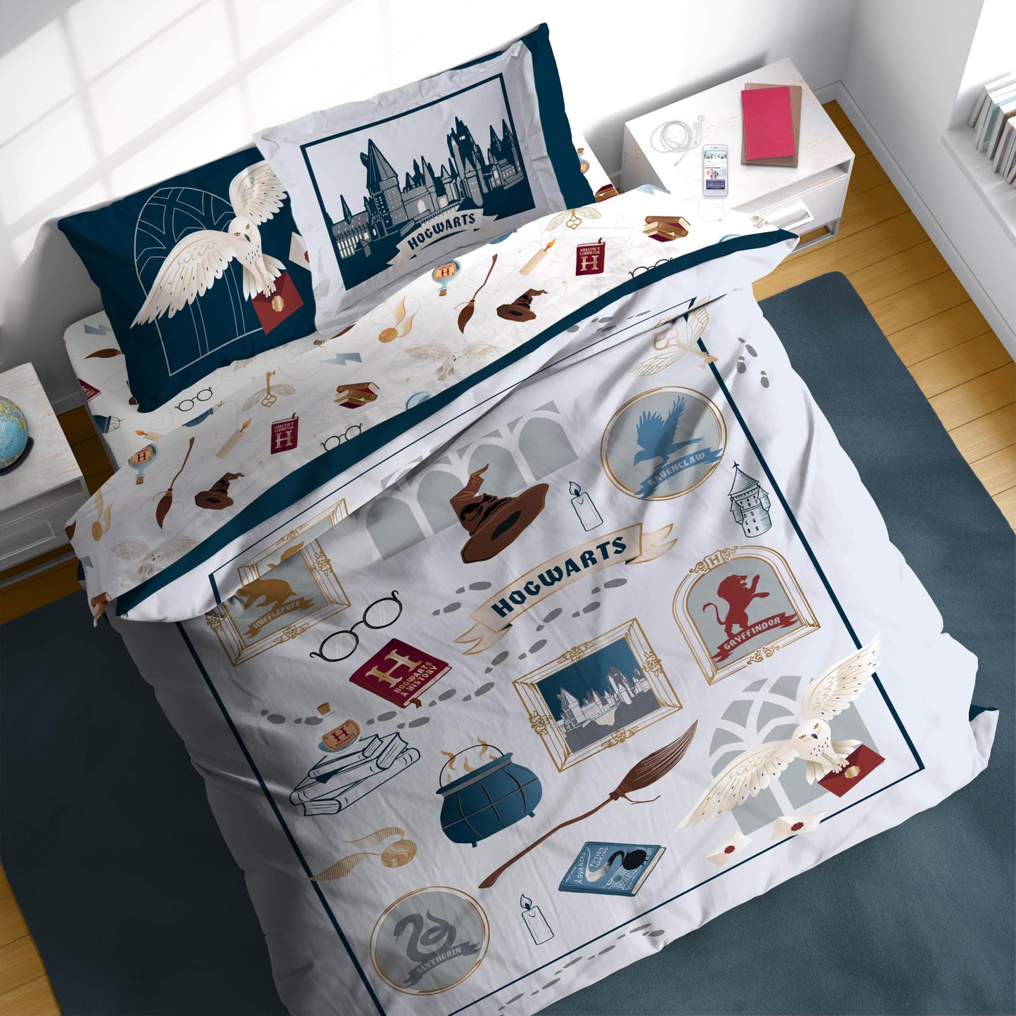 Jay Franco Kids Bed Set, Dark Grey, Harry Potter, 7 Piece Queen