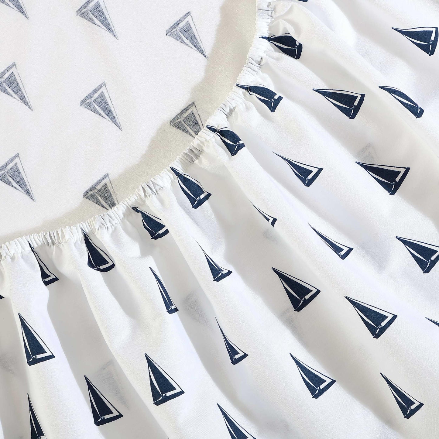 Nautica - Sheets, Cotton Percale Bedding Set with Matching Pillowcases, Crisp & Cool, Deep Pocket (Windtale Boat Navy, Full)