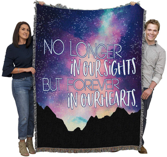 Pure Country Weavers No Longet in Our Sights But Forever in Our Hearts Blanket Mountains - Sympathy Bereavement Gift Tapestry Throw Woven from Cotton - Made in the USA (72x54)