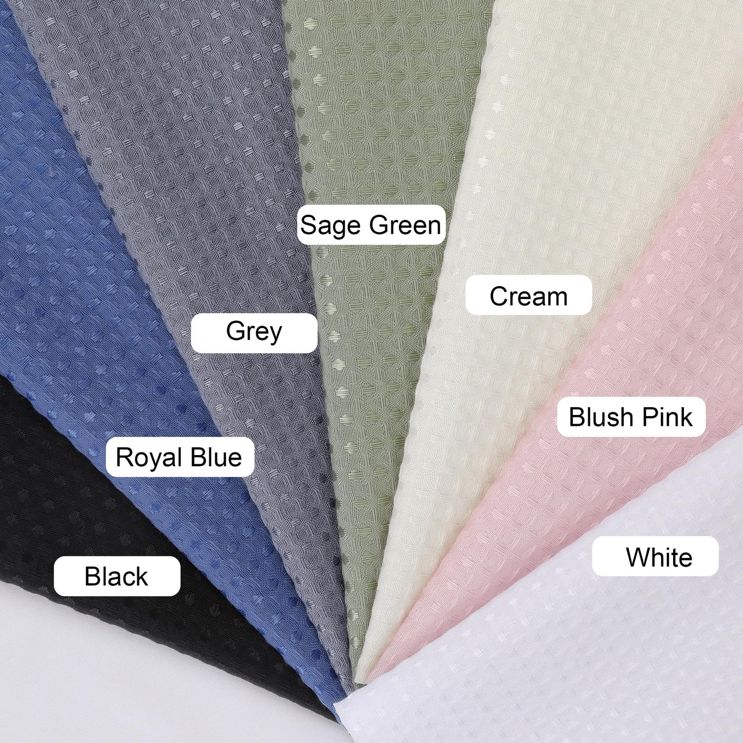 OVZME Extra Long Shower Curtain Set - 84 Inch Long Waffle Weave Heavy Duty Cloth Shower Curtain for Bathroom, Luxury Weighted 230GSM Bath Curtain Set with 12 Plastic Hooks, 72x84, Sage Green