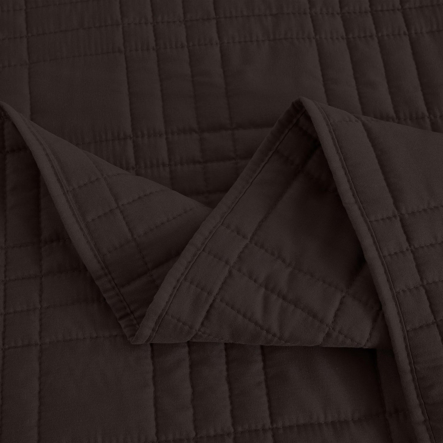 Chezmoi Collection Kingston Queen Size Bedspread Set, 3-Piece Brown Oversized Quilted Microfiber Lightweight Bedspread Coverlet (100"x106") for All Seasons