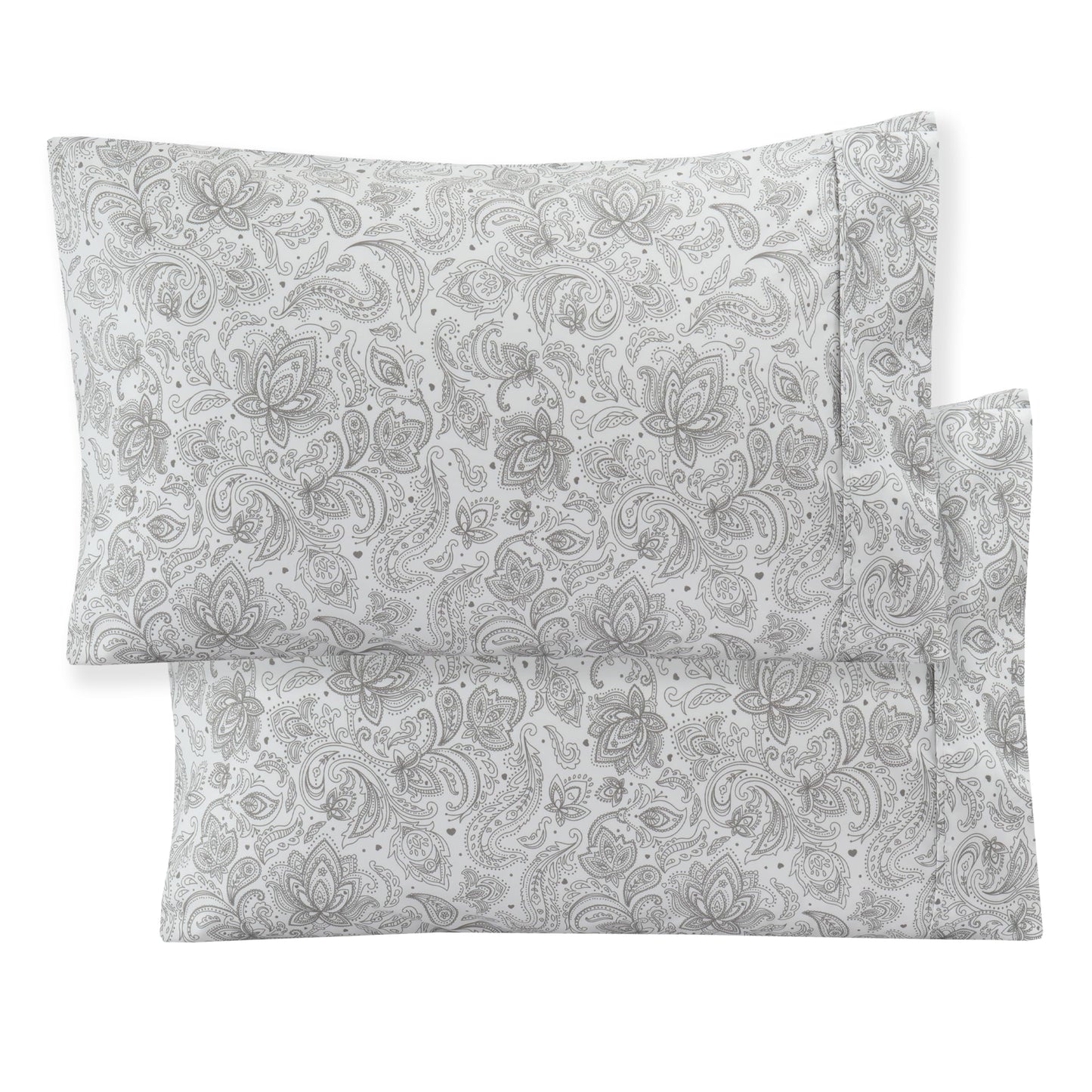 Elegant Comfort Softest and Coziest 6-Piece Sheet Set - 1500 Premium Hotel Quality Microfiber - Deep Pocket, Wrinkle Resistant 6-Piece Paisley Pattern Bed Sheet Set, Queen, Paisley Gray