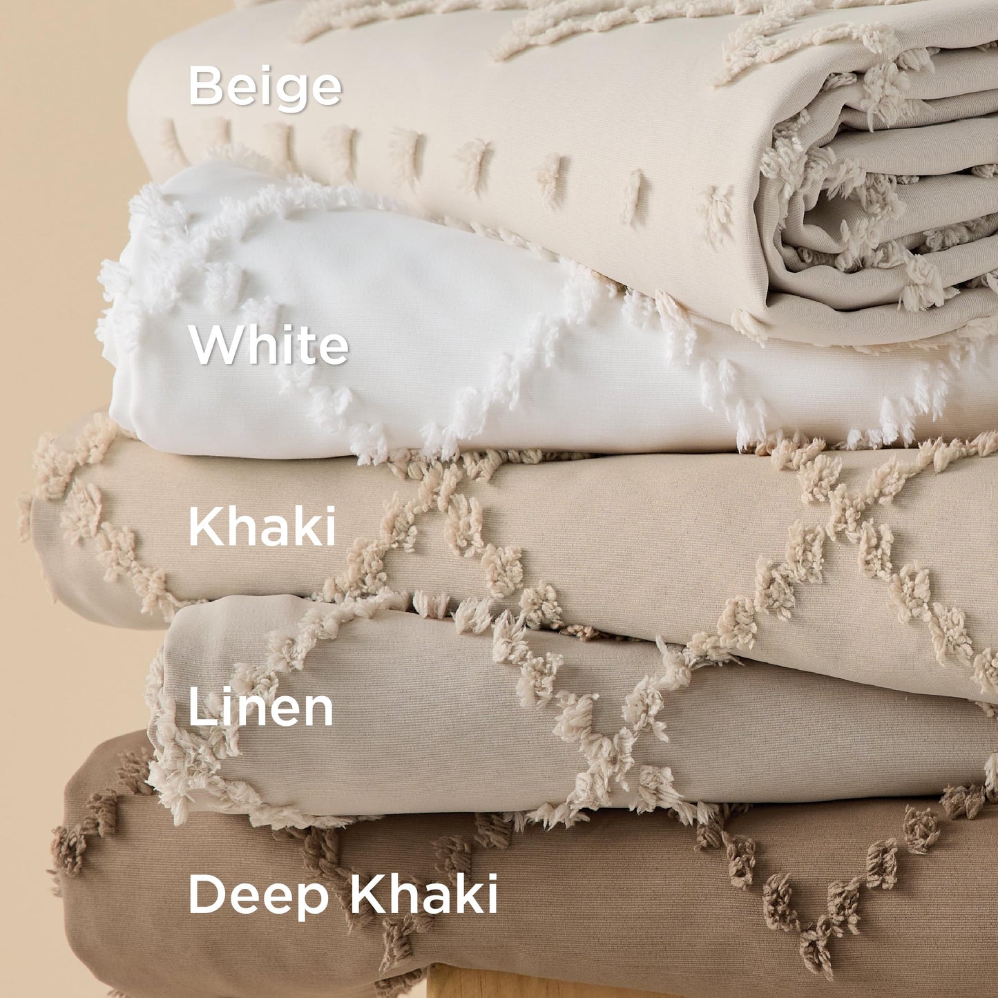 Bedsure Boho Duvet Cover Queen Size - Beige Breathable & Soft Boho Bedding, Machine Washable Comforter Cover for All Seasons, Includes 1 Duvet Cover 90"x90" with 2 Pillow Shams & Zipper Closure