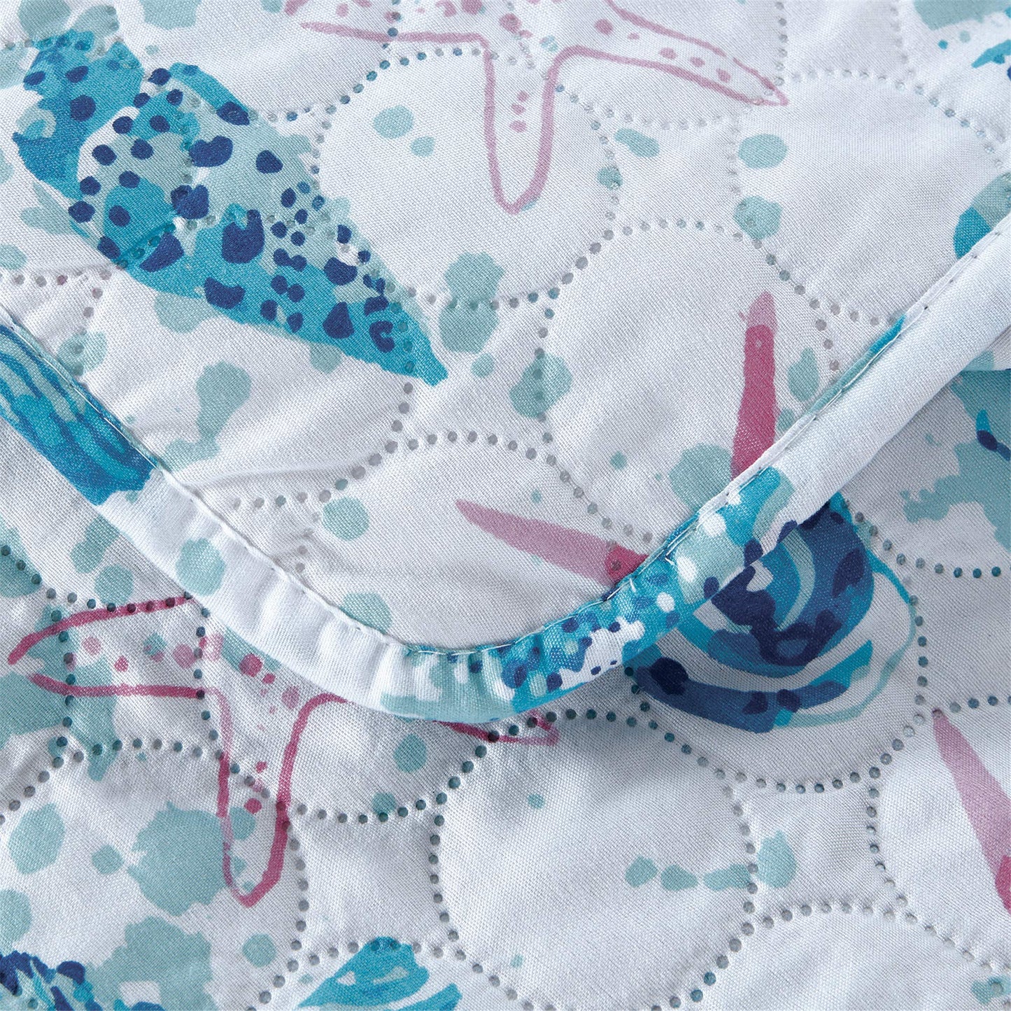 King Size Quilts Bedspread Set Beach King Quilt Set Bedding Set Coastal Summer Ocean Quilts Collection Bedding Beach Bedspread Coverlet Reversible Lightweight Bedding Pink Starfish Aqua Home Quilt Set