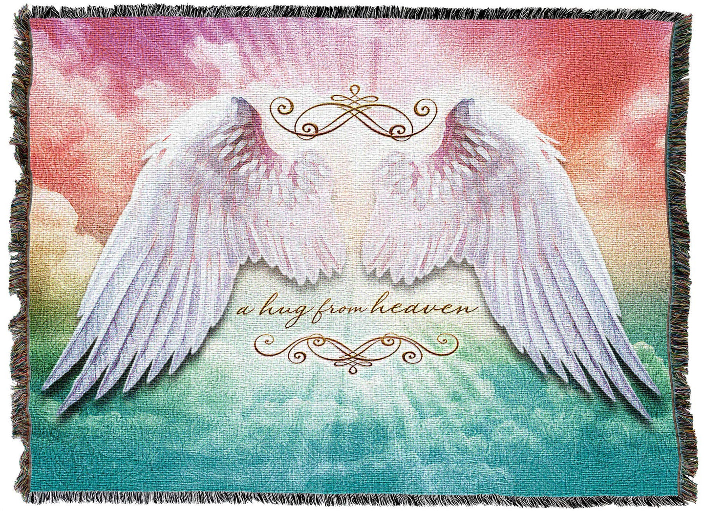 Pure Country Weavers A Hugs from Heaven Blanket by Brigid Ashwood - Sympathy Bereavement Gift Tapestry Throw Woven from Cotton - Made in the USA (72x54)
