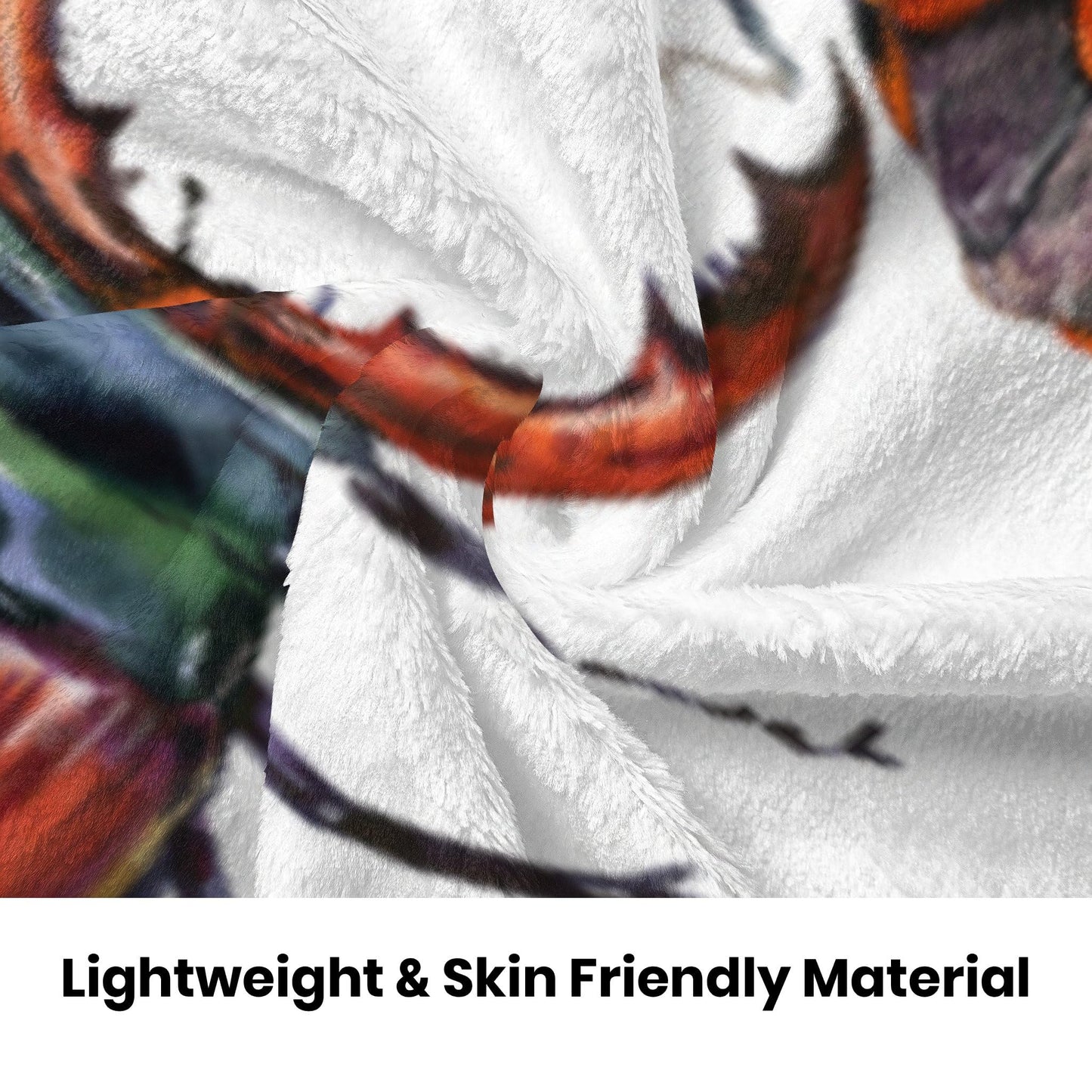 Colorful Beetle Insect Print Blanket 60"x80" - Ultra Soft Flannel Fleece Throw for Adults & Kids, Bug Lover Gift, Cozy Lightweight Blankets for Couples & Children, All-Season for Bed/Couch/Camping