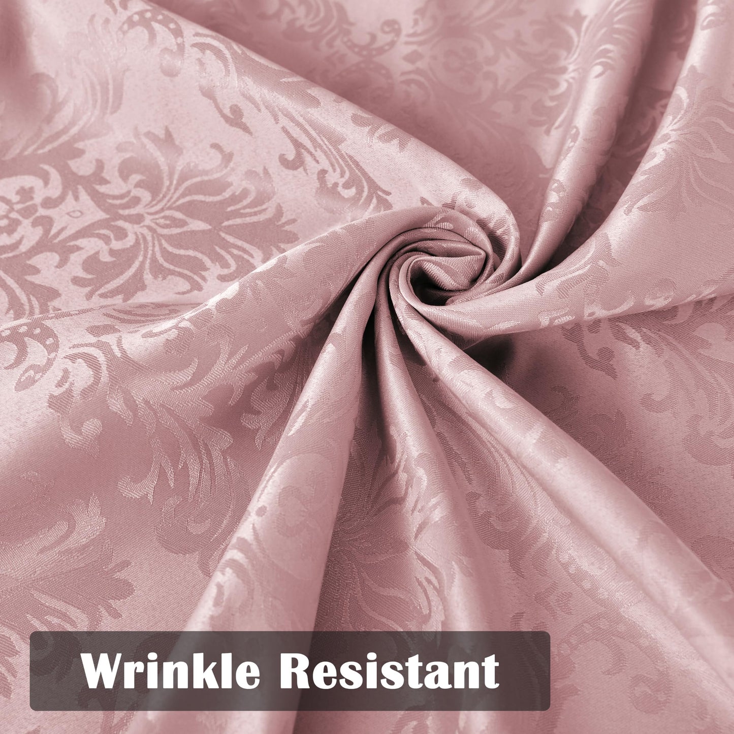 SASTYBALE Pink Jacquard Damask Rectangular Tablecloth 60 x 84 Inch