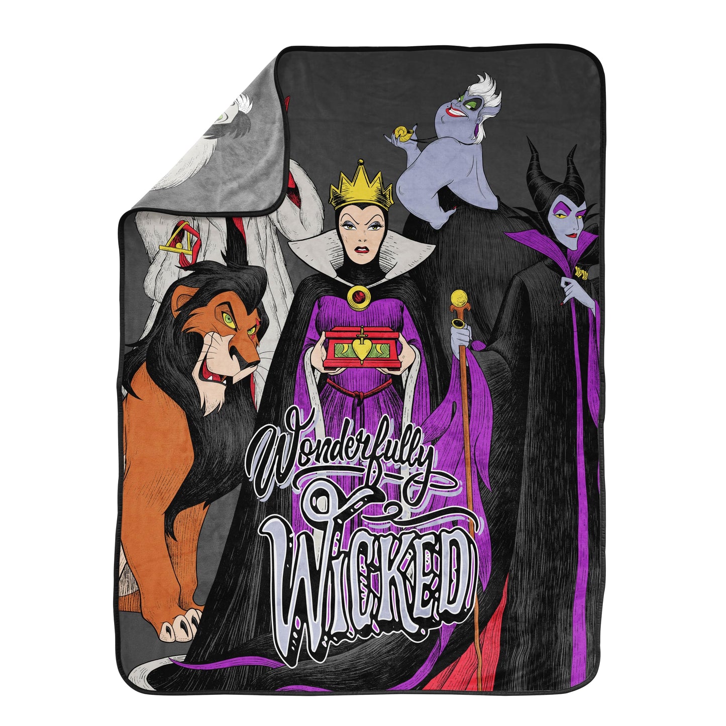 Jay Franco Kids Plush Throw Blanket – Soft & Cozy Fleece Throw for Bedroom & Couch Décor, Official Licensed Product, Multi - Disney Villains, 46x60 - Throw Blanket
