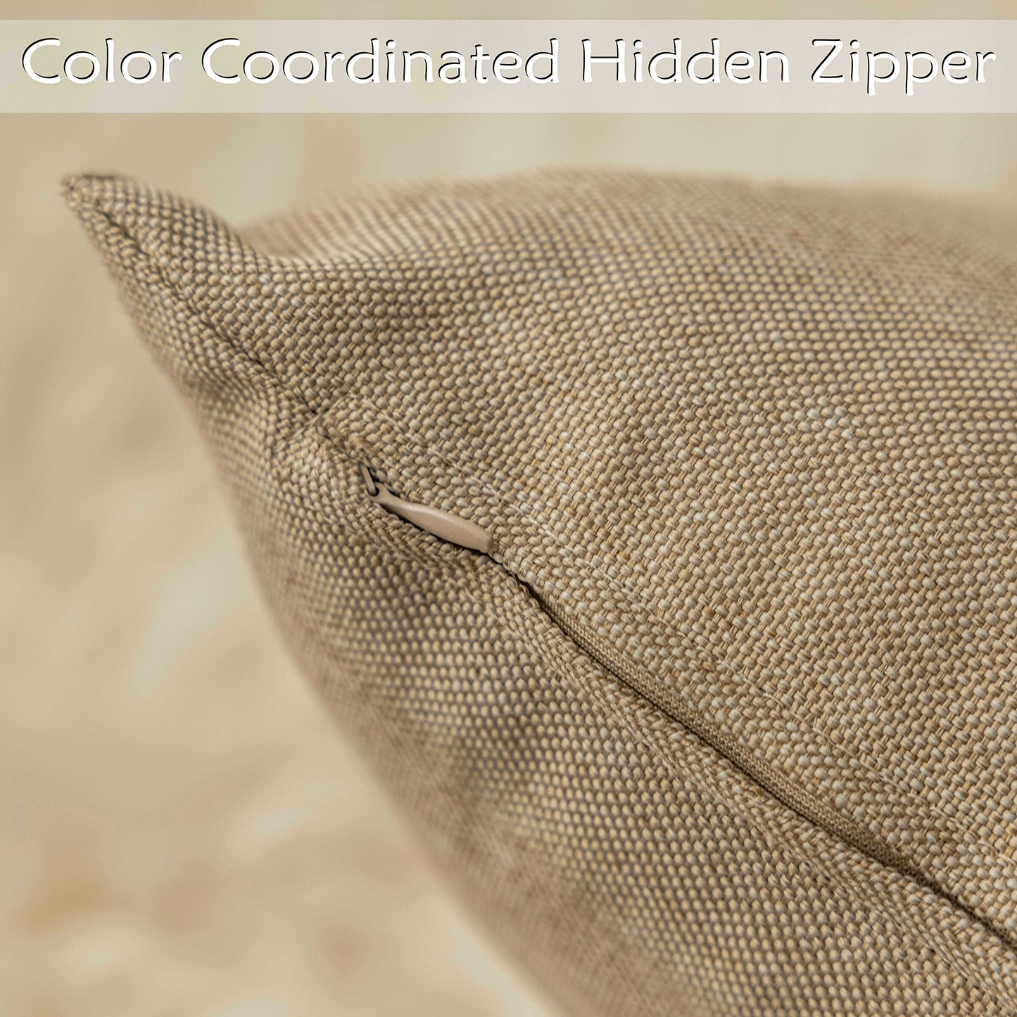 Home Brilliant Lumbar Pillow Outdoor Pillows for Patio Couch Throw Pillow Covers, 12x20 inch, Set of 4, Linen