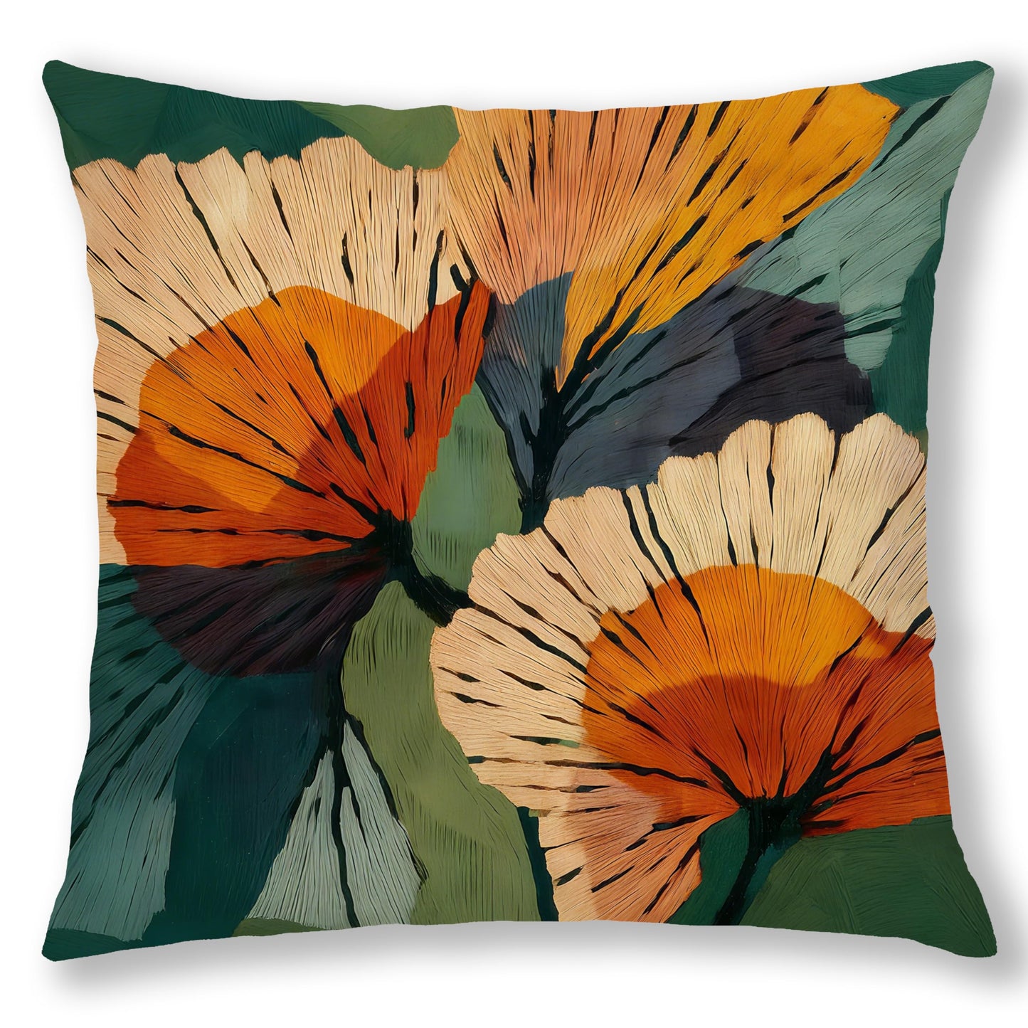 efgthyjdh Abstract Botanical Art Floral Pillow Covers 18x18, Mid Century Modern Terracotta and Orange Flower Decorative Throw Pillow Covers Pillowcases for Living Room Home Bedroom