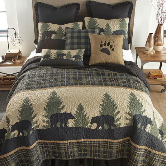 Donna Sharp King Quilt - Bear Walk Plaid Lodge