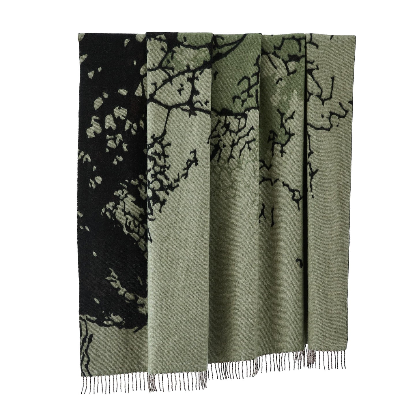 Lush Decor x Chuks Collins Threaded Roots Throw Blanket Single 60" W x 70" L Green - Cozy Wool Blanket - Green Throw - Super Soft Blanket for Bed, Couch, or Chair