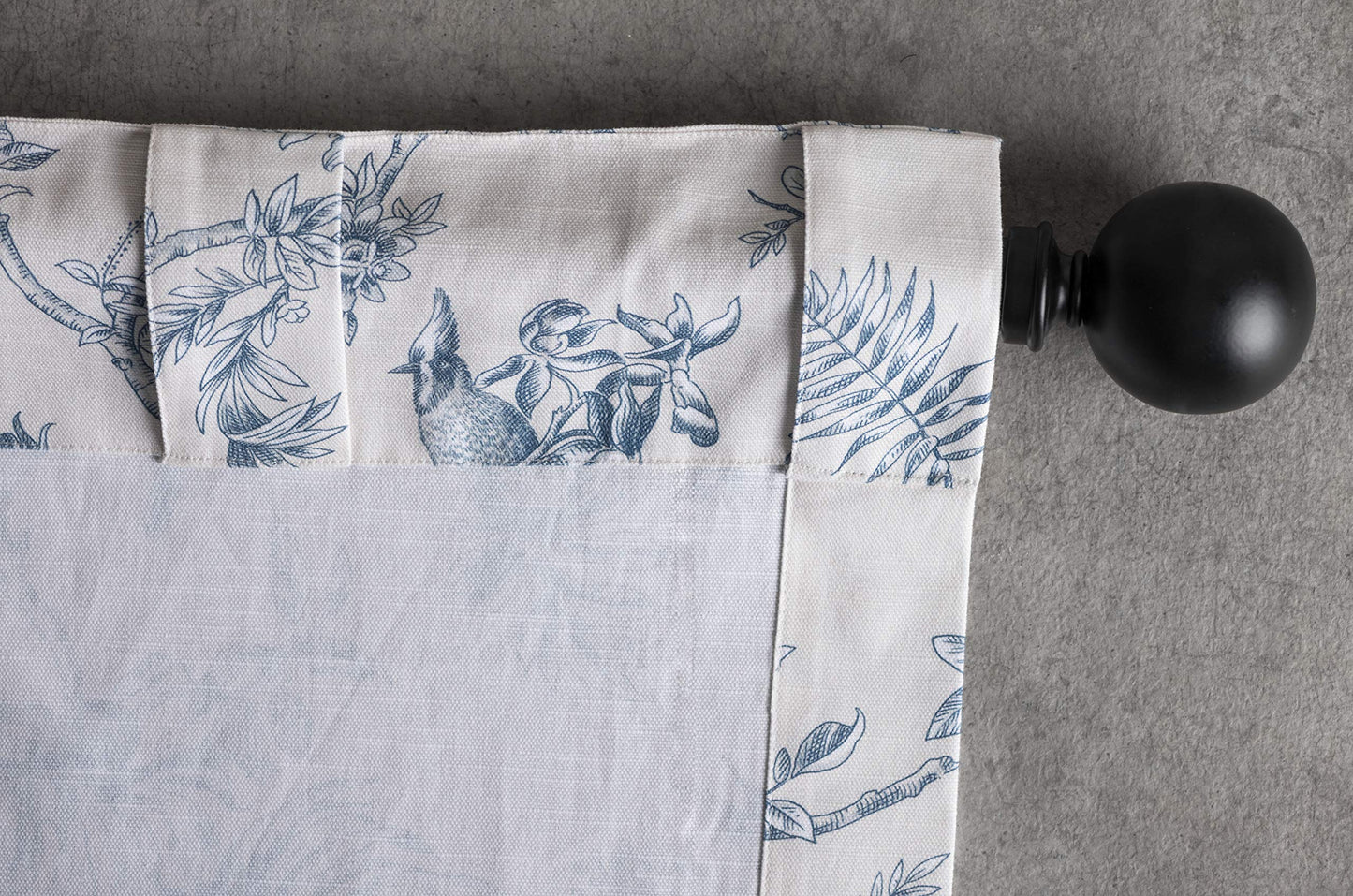 Maison d' Hermine Curtains for Living Room 100% Cotton 96 inch Length One Panel Light Filtering Toile Curtains for Bedroom Windows with Rod and Loop Pockets Drapes (Jouy Paradise Blue, 50" W x 96" L)