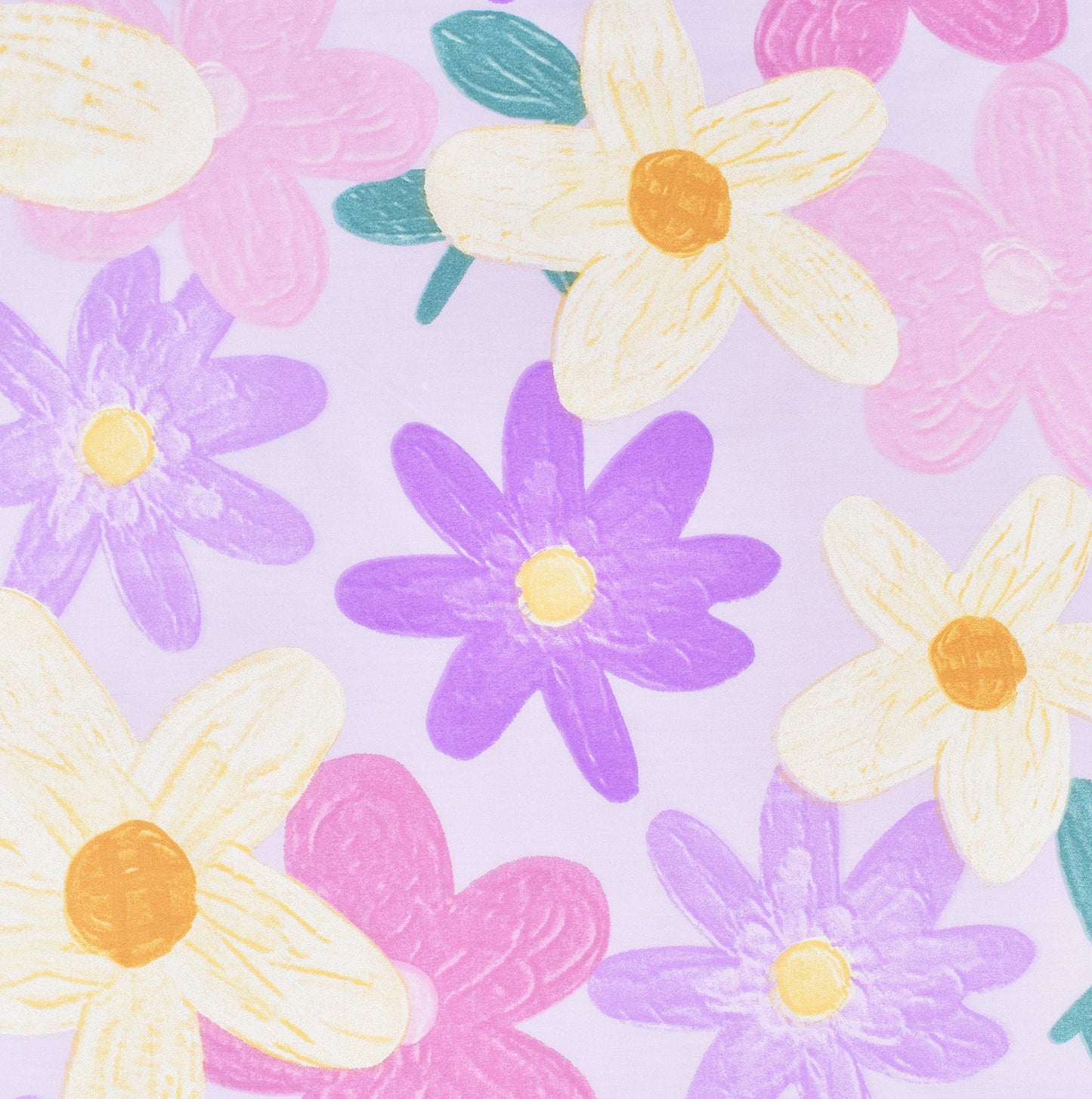 Scientific Sleep Purple Flower Painting Girls 100% Cotton 4 Pcs Full Bed Sheet Set Kids Toddler Teen, Flat Sheet & Fitted Sheet & Pillowcase Kids Bedding Set (Floret, Full)