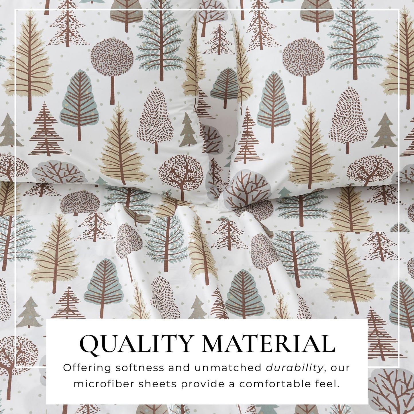 Great Bay Home Twin Size Microfiber Sheet Set - 3-Piece Lodge Bed Sheets - Ultra-Soft and Smooth Brushed Microfiber Woodland Decor Bedding (Forest Trail)