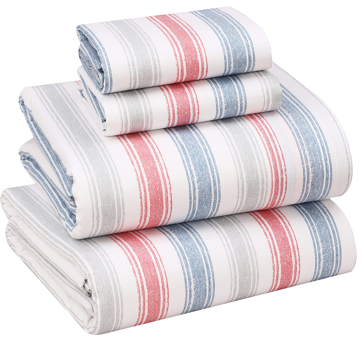 RUVANTI 100% Cotton Percale Sheets Full Size, Times