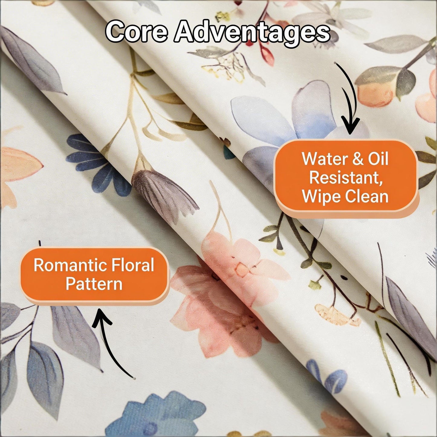 JHBPPG Heavy Duty Vinyl Table Cloth 55 * 108 Rectangular, Oil Proof Thick PVC Table Cover, Wipeable, Waterproof & Heat Resistant - Summer Tablecloth