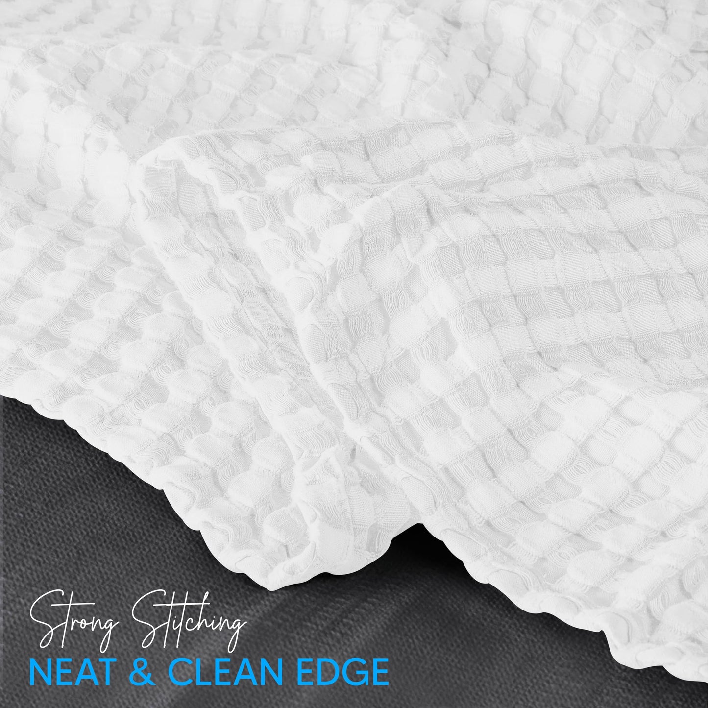 Utopia Bedding 100% Cotton Waffle Weave Blanket Queen Size for Bed - Lightweight, Breathable Summer Blankets Soft and Cozy, Gifts for Fathers Day Home Room Decor (White, 90x90 Inch)