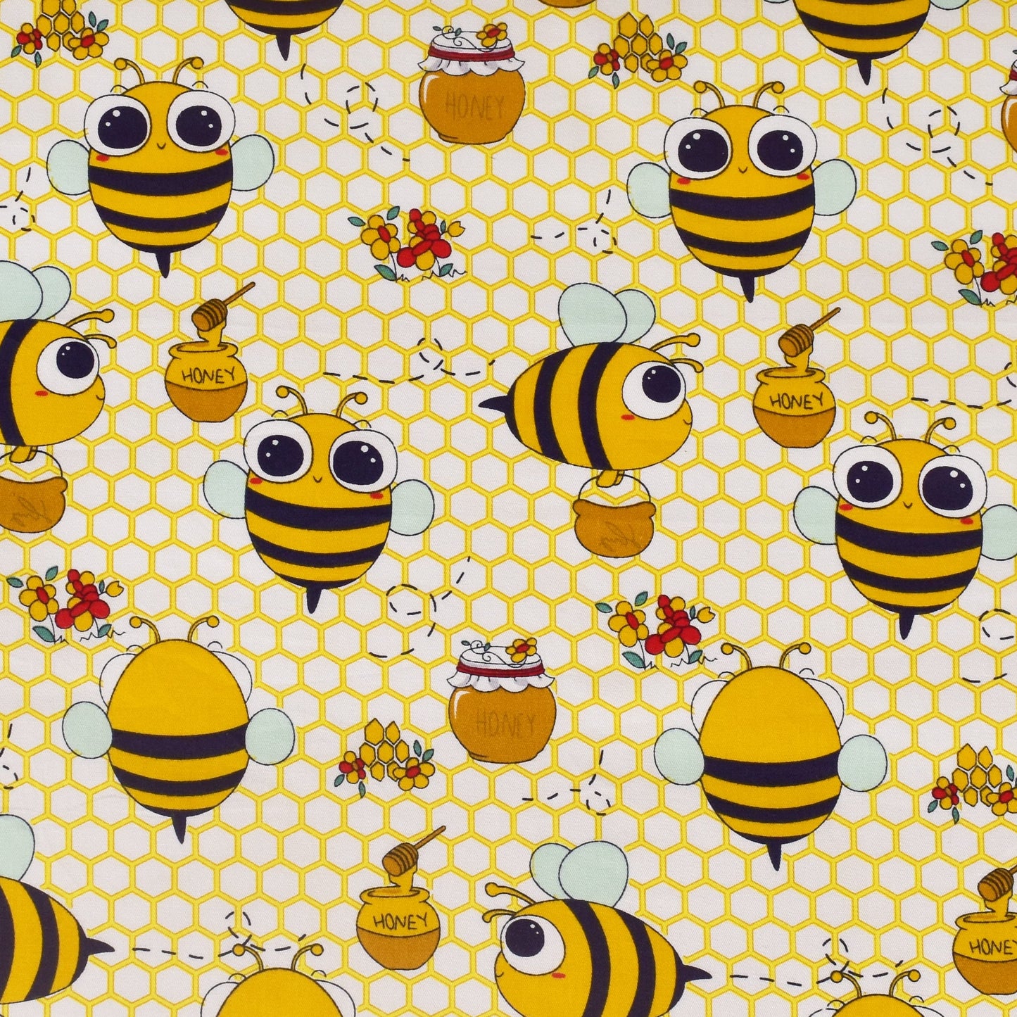 Scientific Sleep Yellow Bee Honey 100% Cotton Cozy Twin Bed Sheet Set, Flat Sheet & Fitted Sheet & Pillowcase Kids Boys Girls Bedding Set (Yellow, Twin)