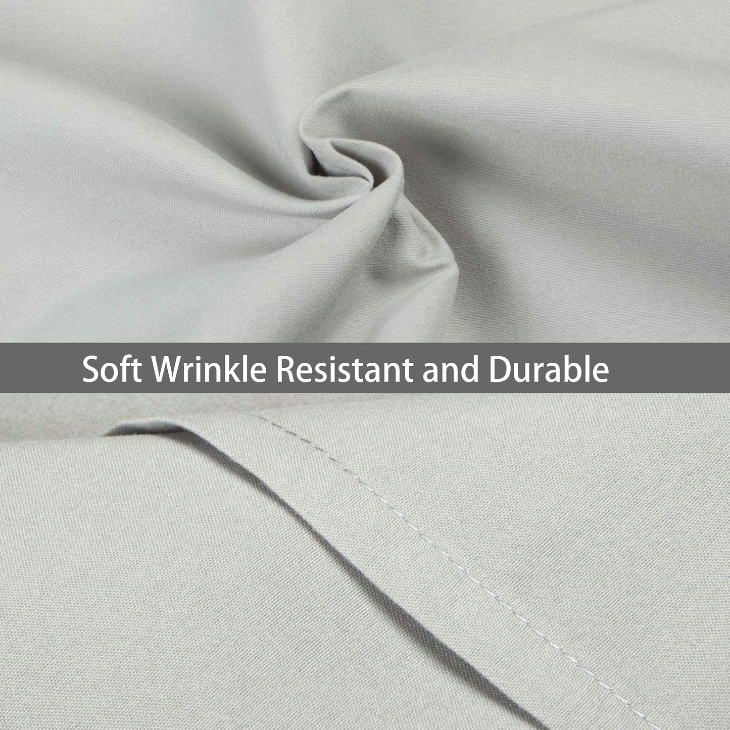 FLXXIE King Flat Sheet - Brushed Microfiber Flat Sheet Only - Soft and Fade, Wrinkle-Free, Stain Resistance Flat Bed Sheet - Hotel Quality Top Sheet - (King, Light Grey)