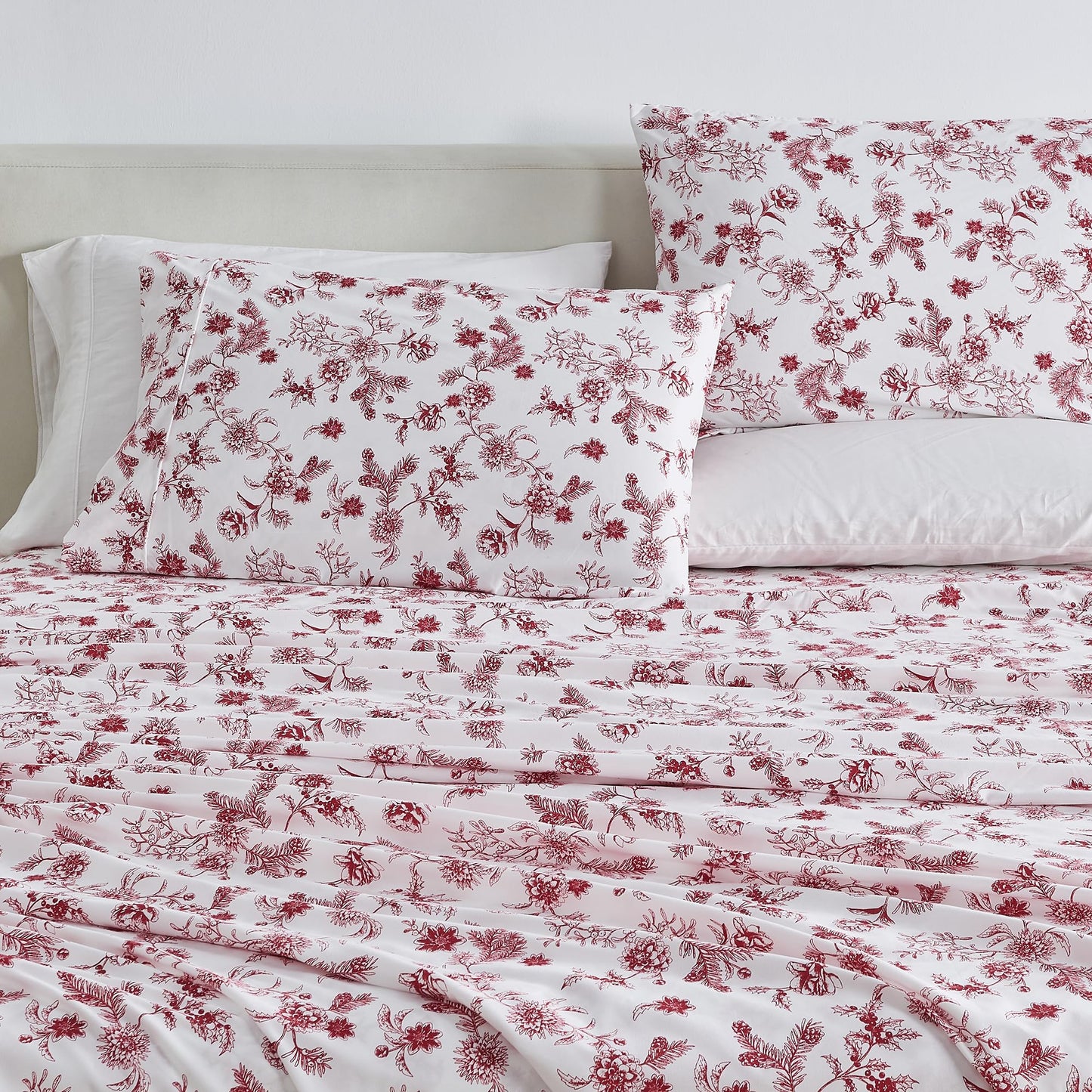 Great Bay Home Twin Size Floral Microfiber Sheet Set - 3-Piece Ultra-Soft, Brushed Bedding Sheets & Pillowcases - Wrinkle Free, Comfortable, All-Season Bed Sheets (Jolly Floral)