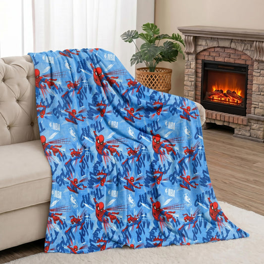 Northwest Disney Marvel Spiderman Plush Throw Blanket, Oversized 62" x 90" Silk Touch Soft Fleece Blanket for Kids & Adults, Officially Licensed