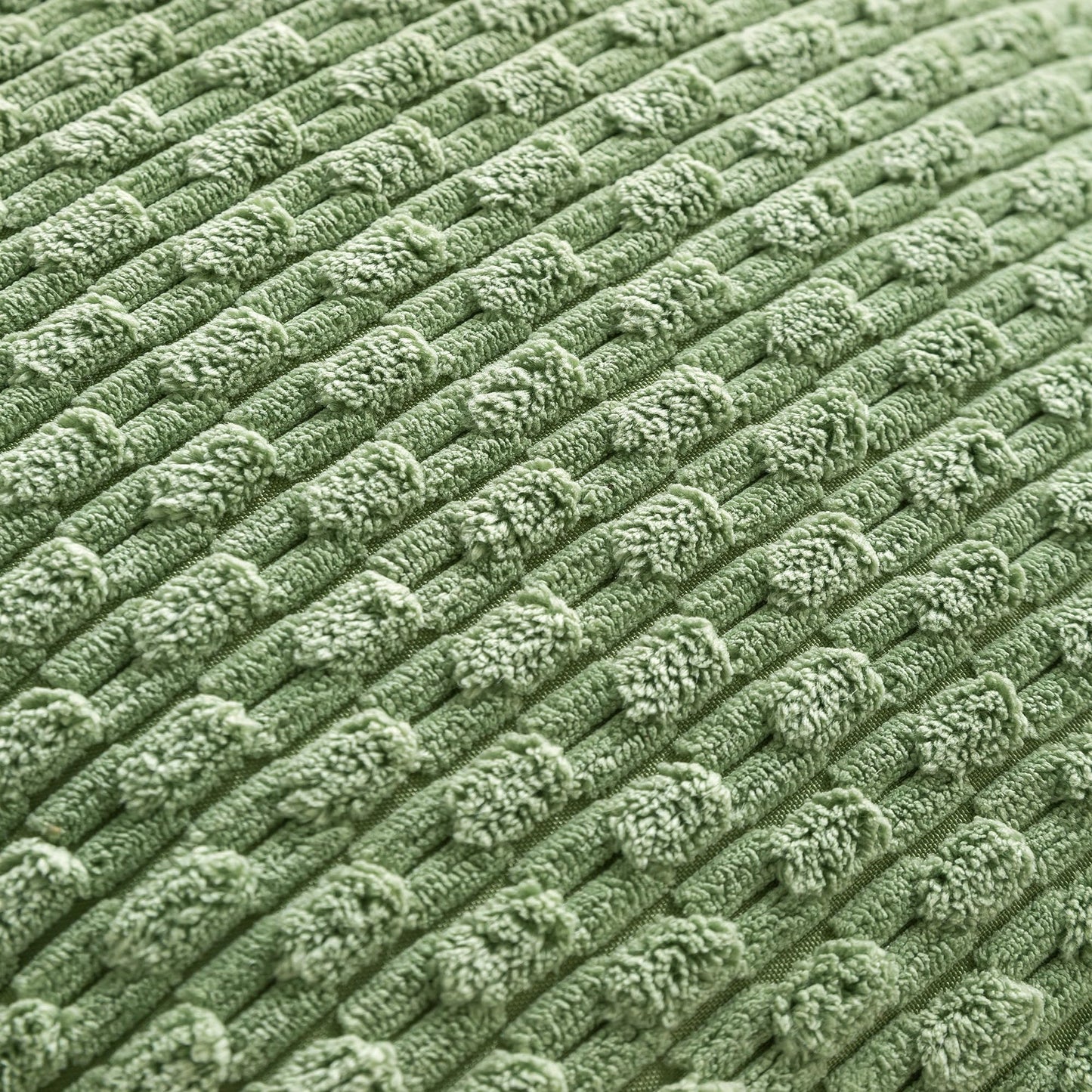 Cozoomy Set of 4 Sage Green Decorative Throw Pillow Covers 18x18 Inch Corduroy Pillow Covers for Bed Couch Sofa Living Room Soft Square Cushion Cases