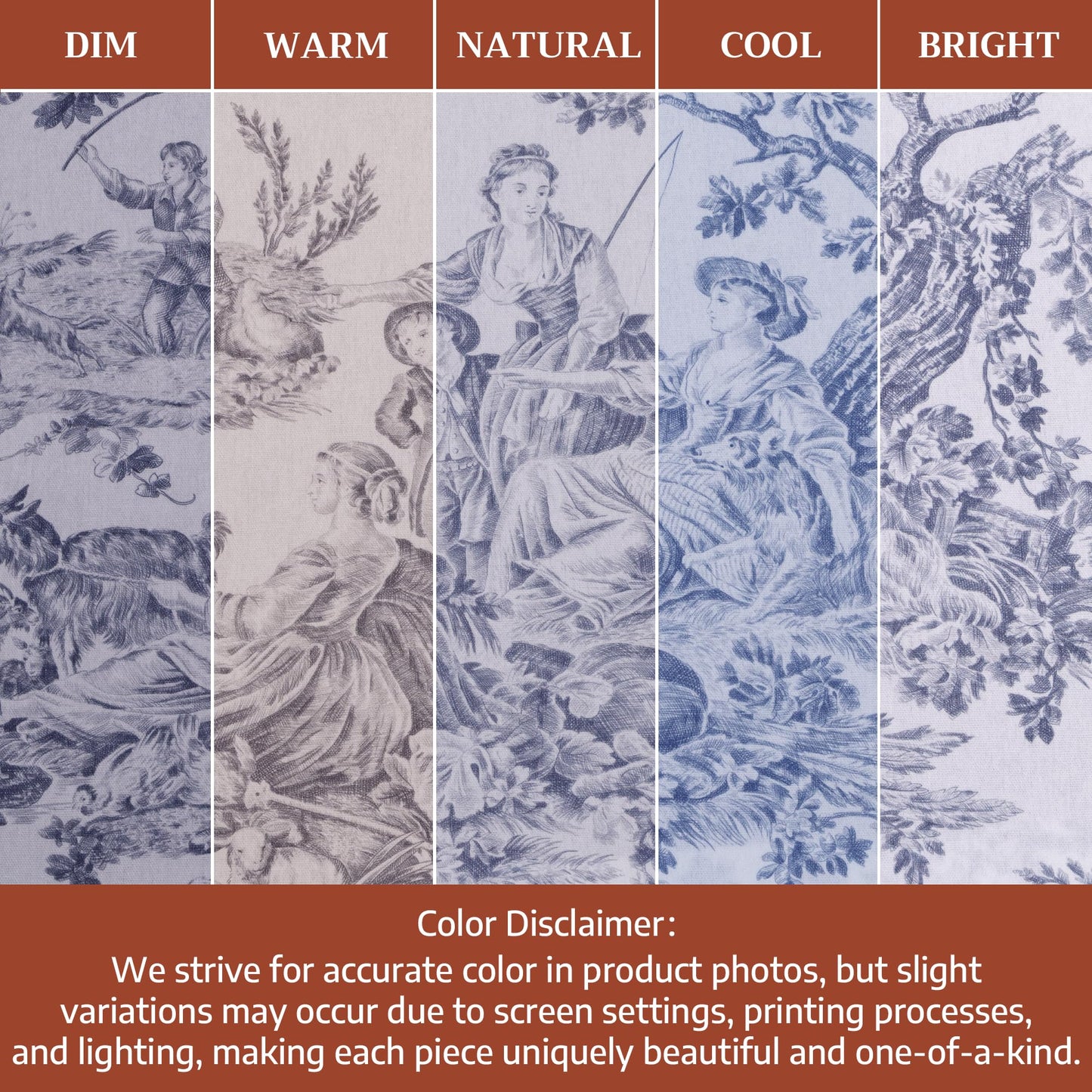 Maison d' Hermine Curtains for living room 100% Cotton 96 inch length One Panel Light Filtering Toile Curtains for Bedroom with rod and loop Pockets (The Miller Blue (White Background), 50"W x 96"L)