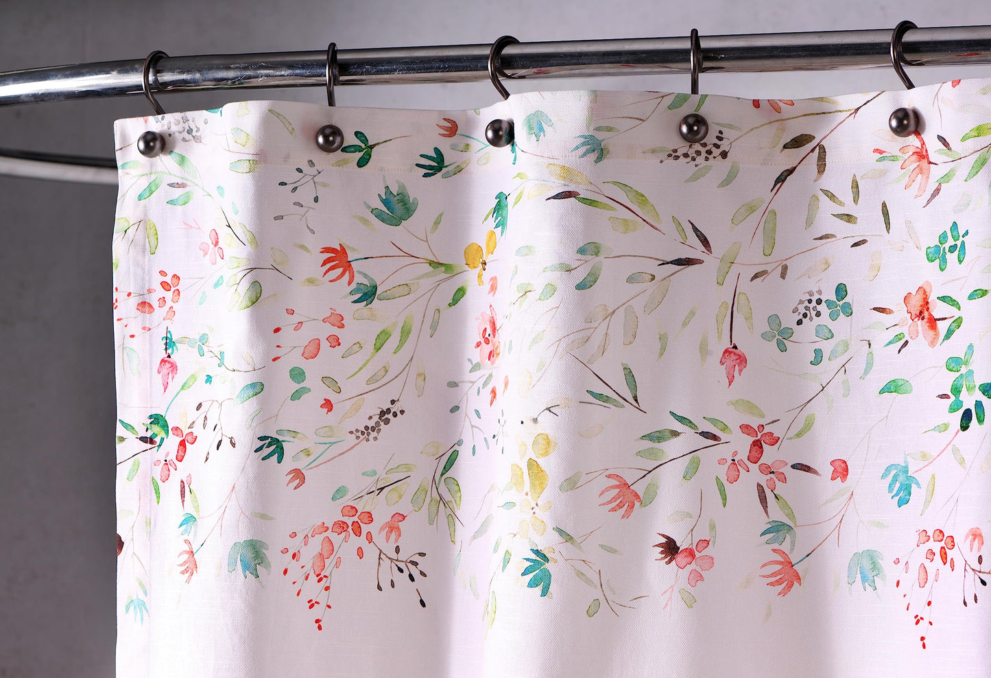Maison d' Hermine Shower Curtain 100% Cotton One Panel 70"x72" Washable Fabric Shower Curtains for Bathroom, Easy Hanging with 12 Button Holes - Home Hotel Resort Spa Spring Summer - Colmar