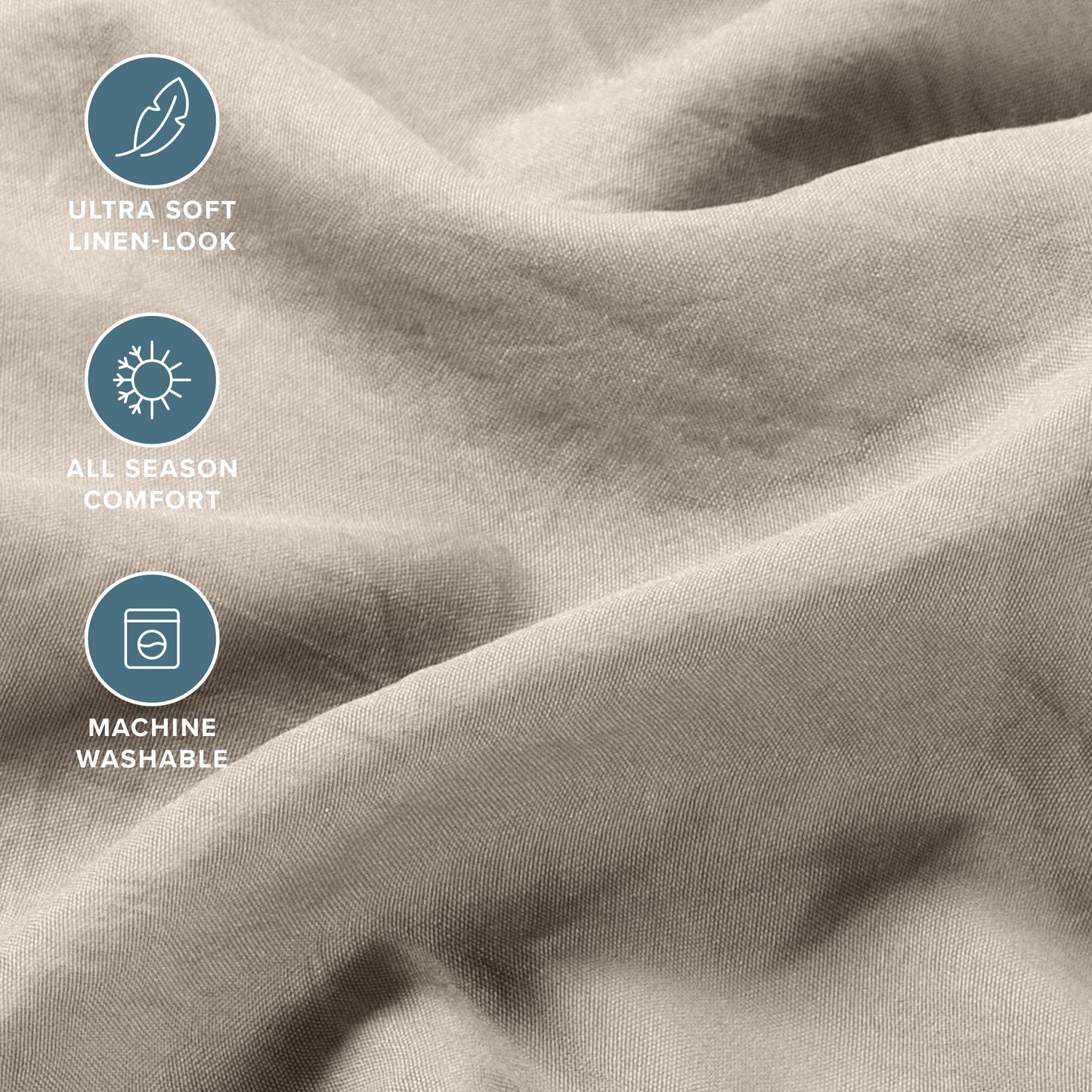 Bare Home Queen Sheet Set - Luxury 1800 Ultra-Soft Stonewashed Microfiber - Brushed - Deep Pockets - Easy Fit - Breathable Bedding - Sheet Sets & Pillowcases (Queen, Pebble Beach)