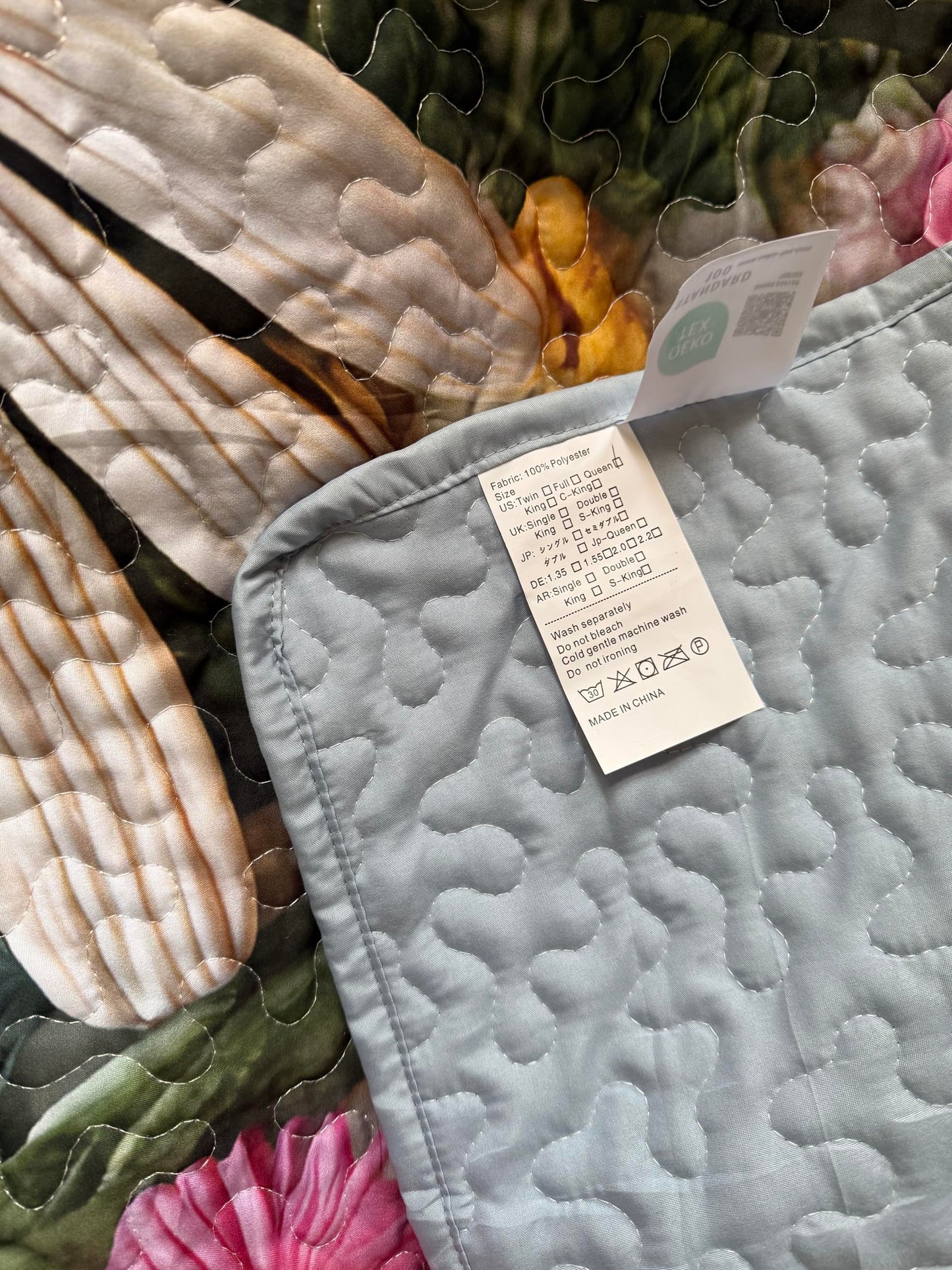 SANOCAY Boho Floral Quilt Set King Size, 3 Piece Lightweight Summer Bedding Set with 2 Pillow Shams, Soft Reversible Microfiber Bedspread, Farmhouse Coverlet for All Season (Right Pink Flower, King)