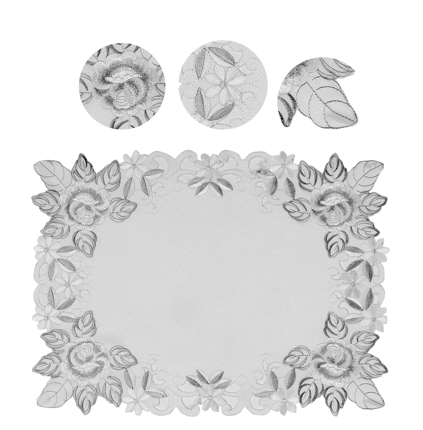 Decozen Ivory Table Cloth - Rectangle Lace Linen Tablecloth Intricate Cutouts Embroidery for Kitchen Dining Room Table Home Decor Wedding Receptions - 60 x 120 inches - The Alois Collection