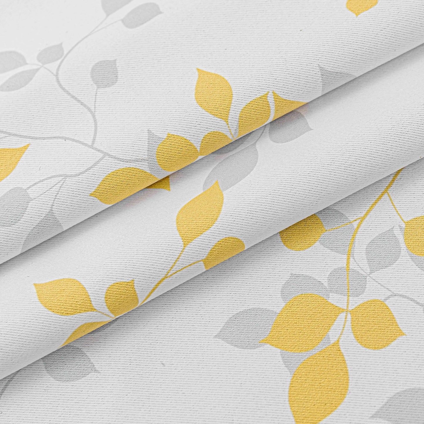 MEETSKY 95% Blackout Yellow Curtains 84 Inches Long 2 Panels Set - Leaves Printed Curtains for Living Room, Grommet Thermal Insulated Drapes, Light Blocking Window Curtain for Bedroom (52''W x 84" L)