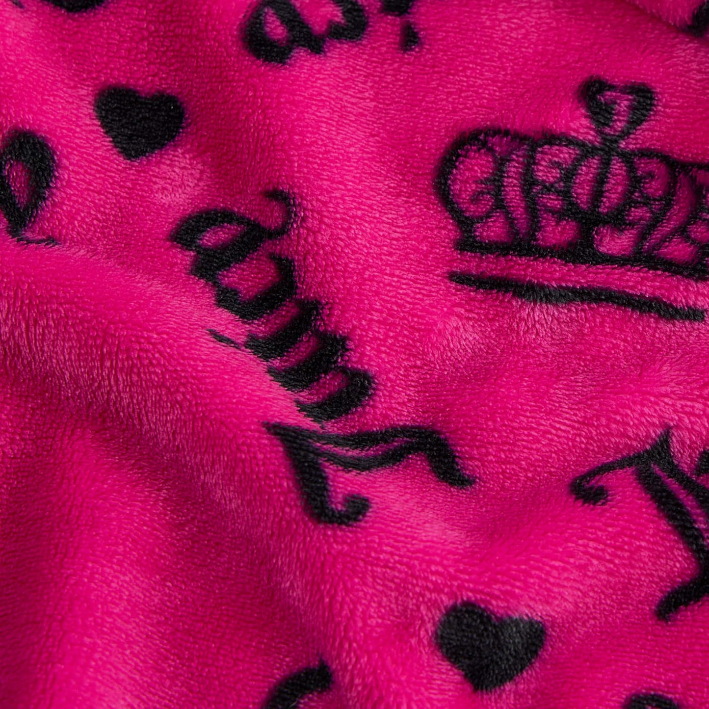 Juicy Couture Logo Crown 50" x 70" Plush Throw Blanket, Hot Pink - Decorative Blankets for Sofas, Throws for Chairs, and Beds