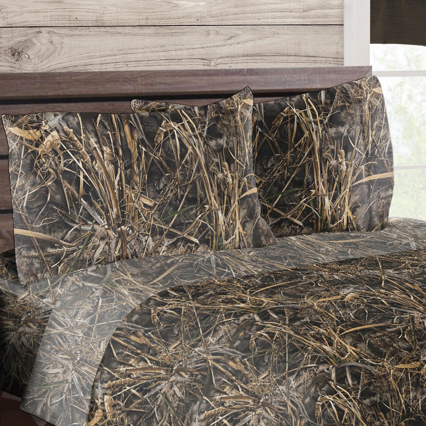 Northwest Realtree 5-Piece Full Size Bed in a Bag Set, 1 Comforter, 1 Fitted Sheet, 1 Flat Sheet, 2 Pillowcases, All Seasons Bedding, MAX-7 Camo