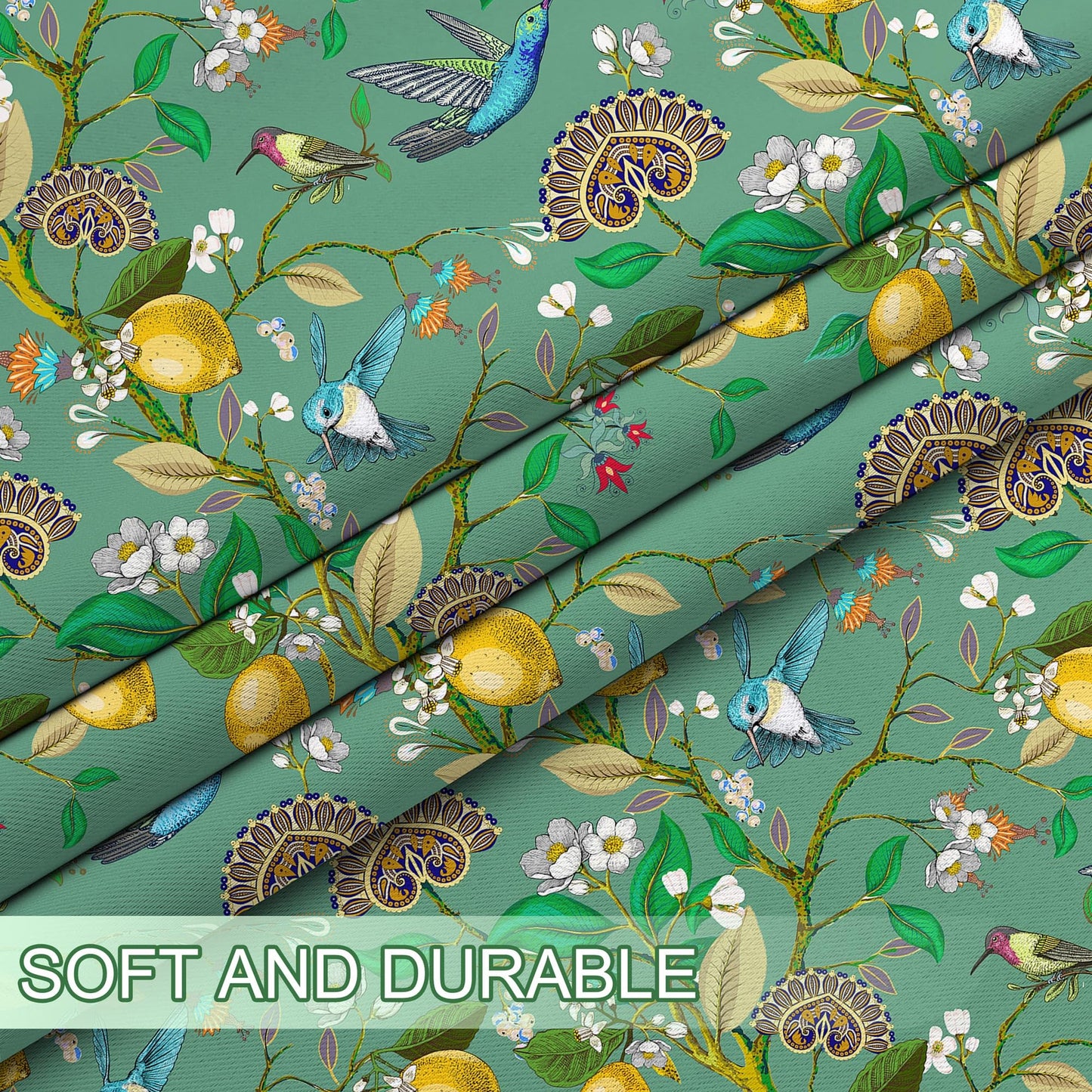cusugbaso Floral Blackout Curtains 84 Inch Length 2 Panels, Sage Green Hummingbird Branch Vintage French Country Light Blocking Thermal Insulated Drapes with Grommet for Bedroom, Bathroom, Livingroom