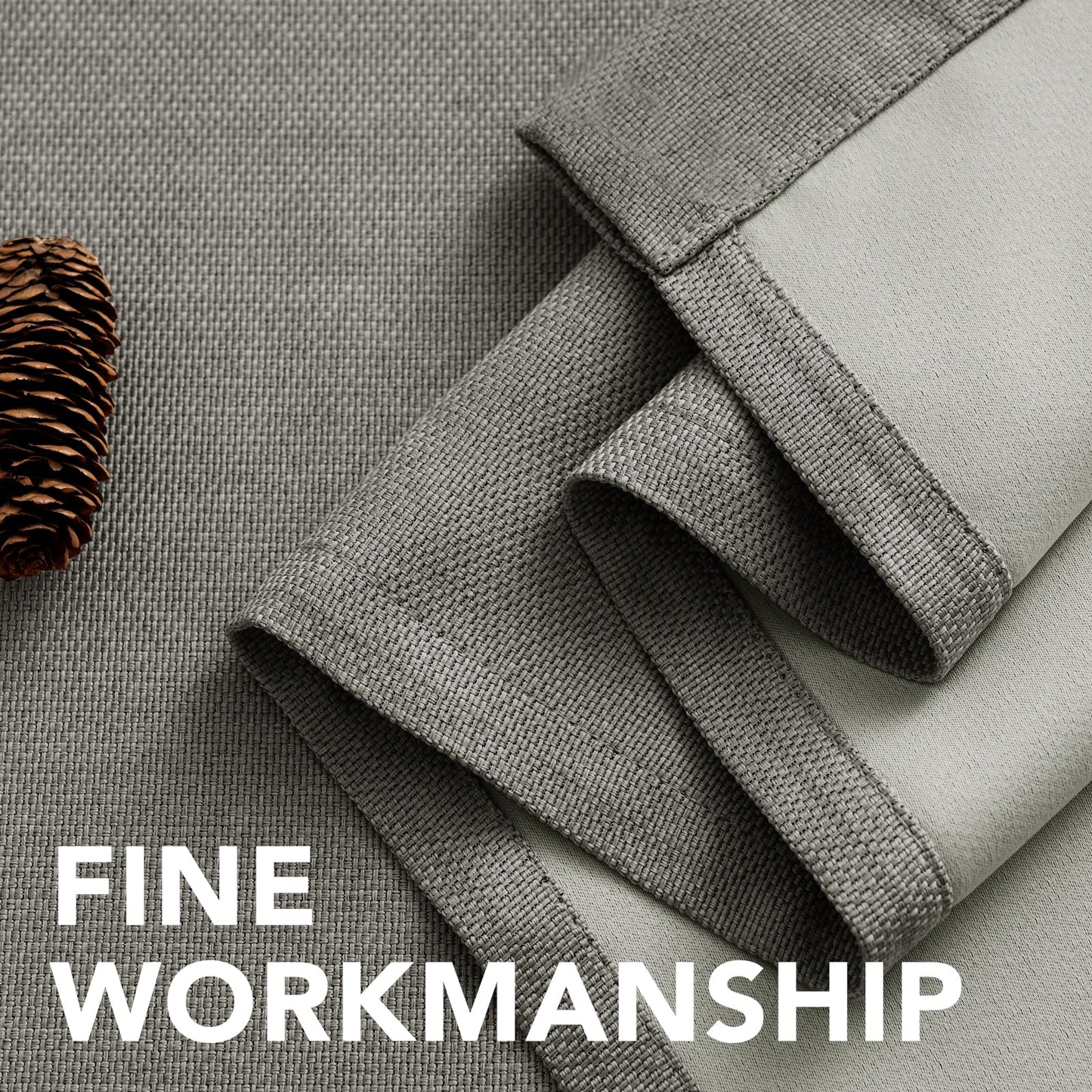 H.VERSAILTEX Linen Blackout Curtain 63 Inches Long for Bedroom/Living Room Thermal Insulated Grommet Linen Curtain Drapes Primitive Textured Burlap Effect Window Drapes 1 Panel - Heather Taupe Gray