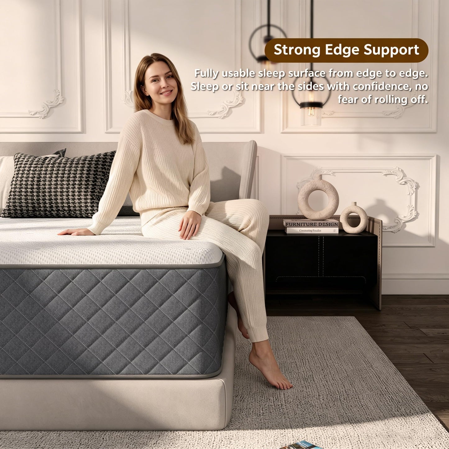 Matoresu 12 Inch Full Mattress Medium Firm,Hybrid Full Mattresses, 7-Zone Memory Foam Mattress with Pocket Sprung for Body Support & Pressure Relief