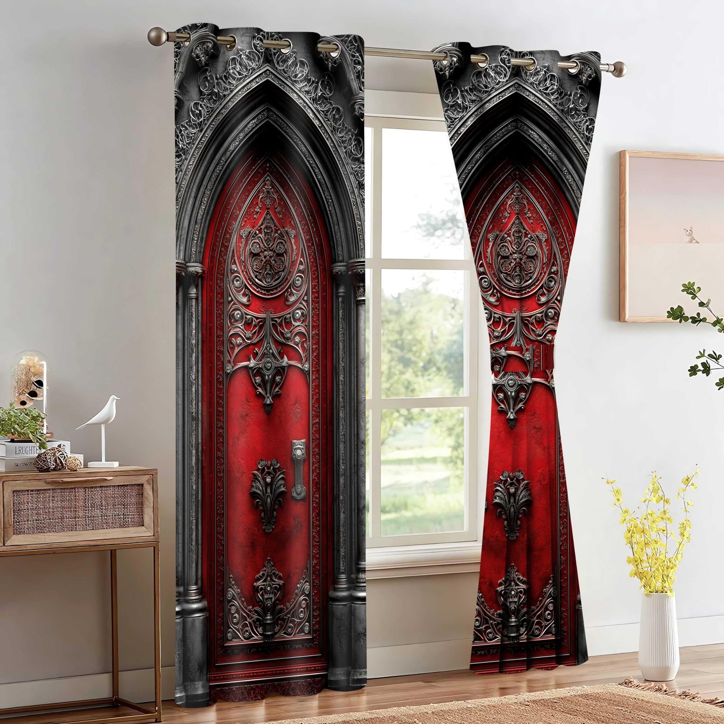 HIYSMT Medieval Castle Archway Blackout Curtains 4284inch Nordic Royal Palace Curtain Ancient Architectural Door Print Window Drapes for Bedroom Living Room Halloween Decoration 2Panels HILC05