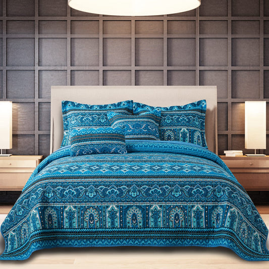 BEDIFANY Cotton Queen Quilt Sets, Lightweight Boho Queen Size Quilt Bedding Set with 2 Pillow Shams for Bed Decorations, Reversible Quilted Bedspread Coverlets for All Seasons