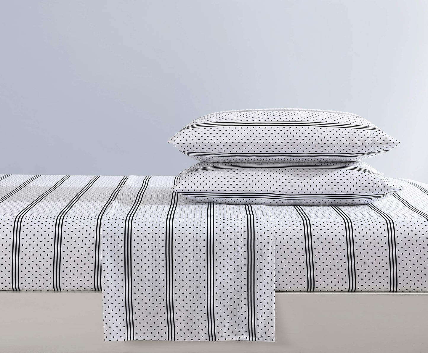 Betsey Johnson - Queen Bed Sheets, Soft & Lightweight Bedding, Fade & Wrinkle Resistant (Dots & Stripes, Queen)