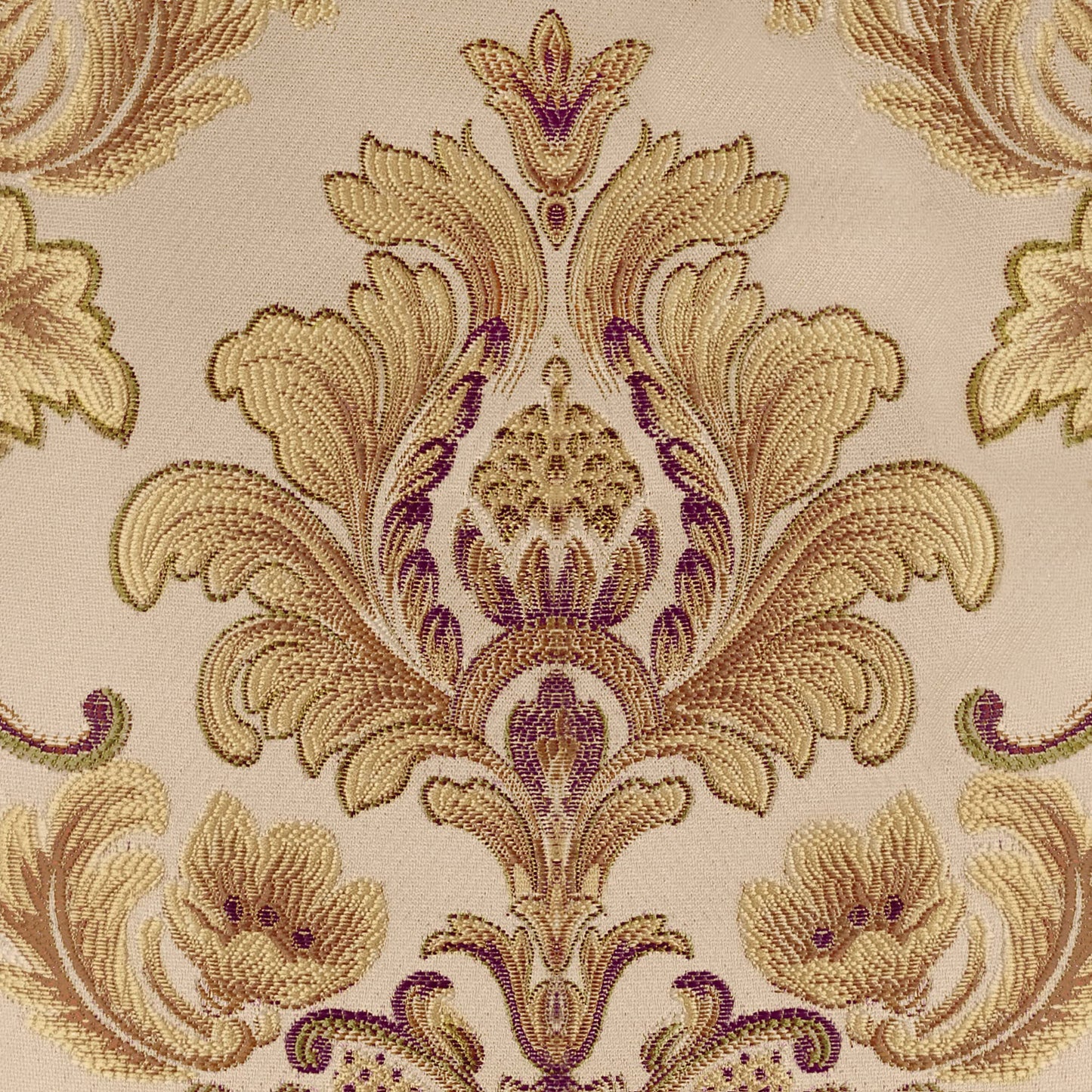 Loom and Mill Luxury Rectangle Tablecloth 60 x 120 Inches, Elegant Damask Golden Floral Table Cover with Handmade Tassels for Dining Table Banquets Decorations(Beige, 60"x120")