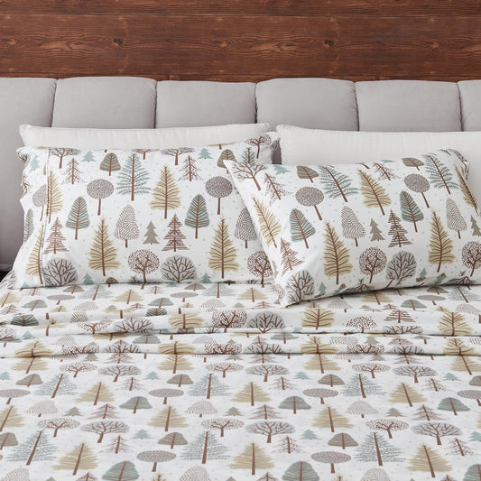 Great Bay Home Twin Size Microfiber Sheet Set - 3-Piece Lodge Bed Sheets - Ultra-Soft and Smooth Brushed Microfiber Woodland Decor Bedding (Forest Trail)