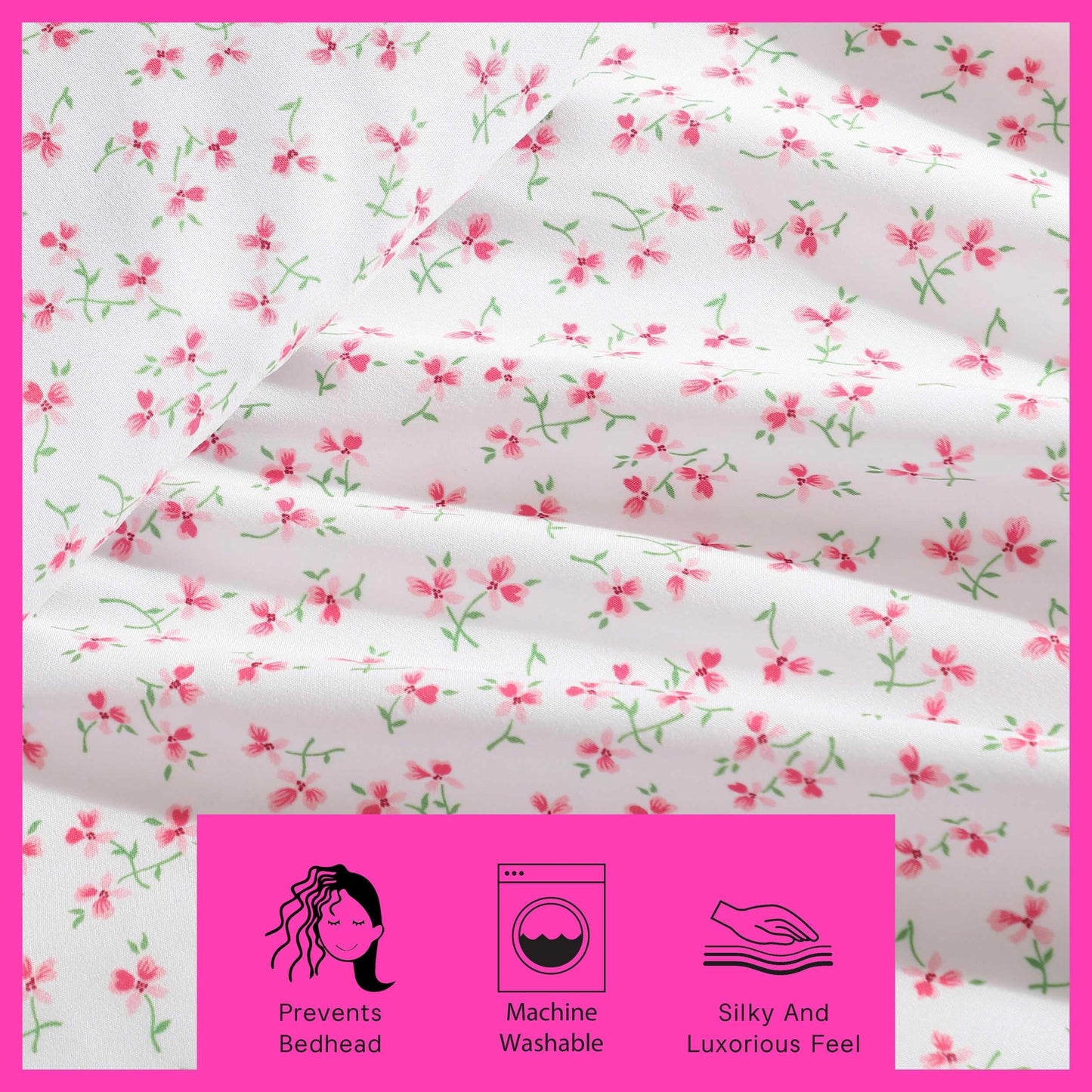 Betsey Johnson - Queen Bed Sheets, Super Soft & Lightweight Bedding with Matching Pillowcases, Fade & Wrinkle Resistant (Ballet Floral Pink, Queen)