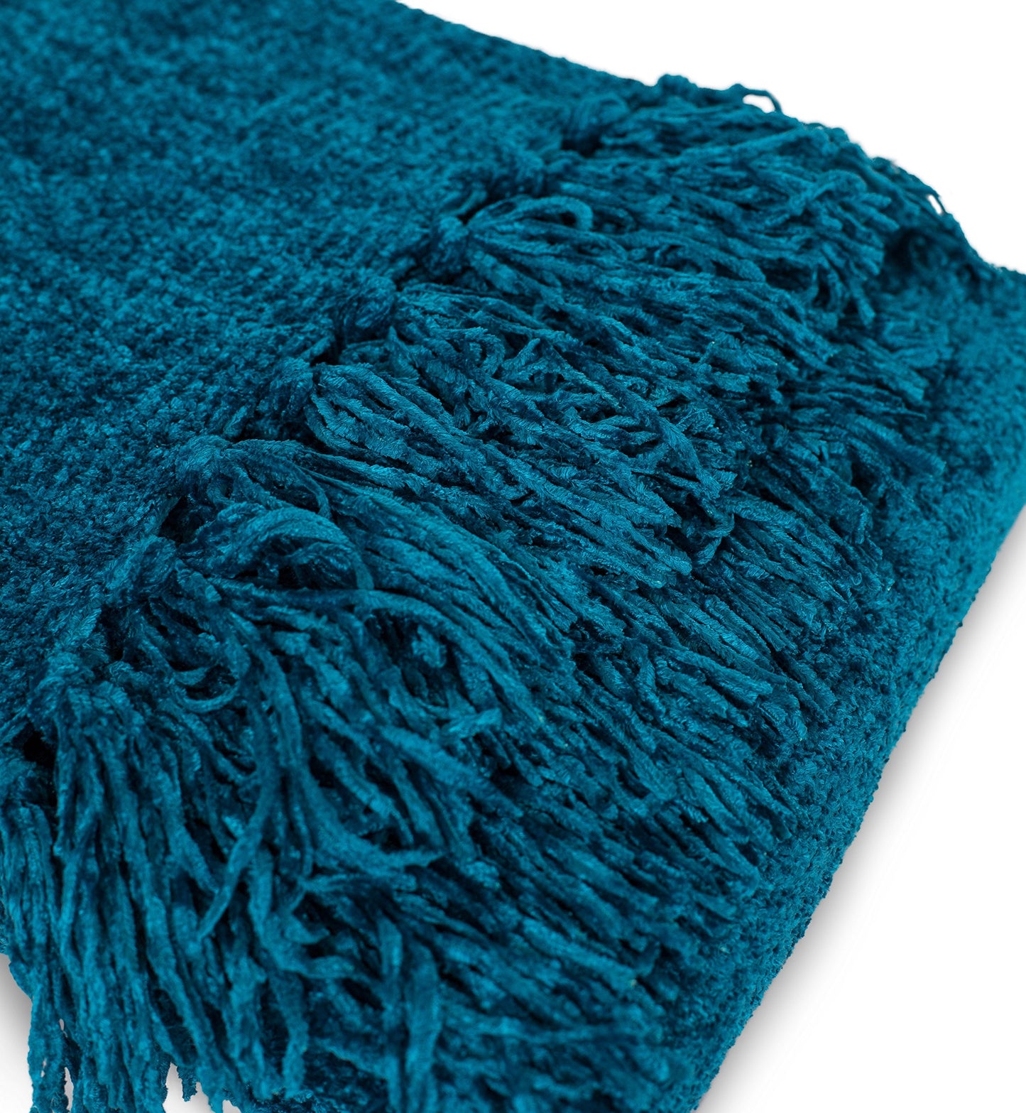 Internet's Best Thick Chenille Throw Blankets - Ultra Soft Sofa Couch Blanket with Fringe - Light Weight Sofa Throw - 100% Microfiber Polyester - Easy Travel - Bed (Teal)