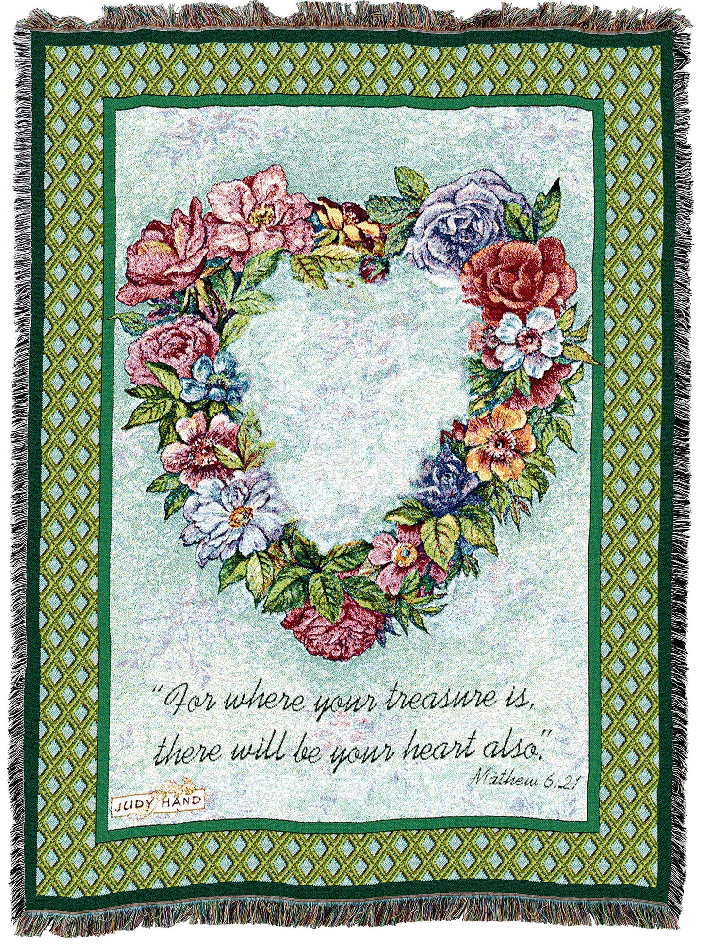 Pure Country Weavers Treasured Heart Blanket - Sympathy Bereavement Gift Tapestry Throw Woven from Cotton - Made in the USA (72x54)