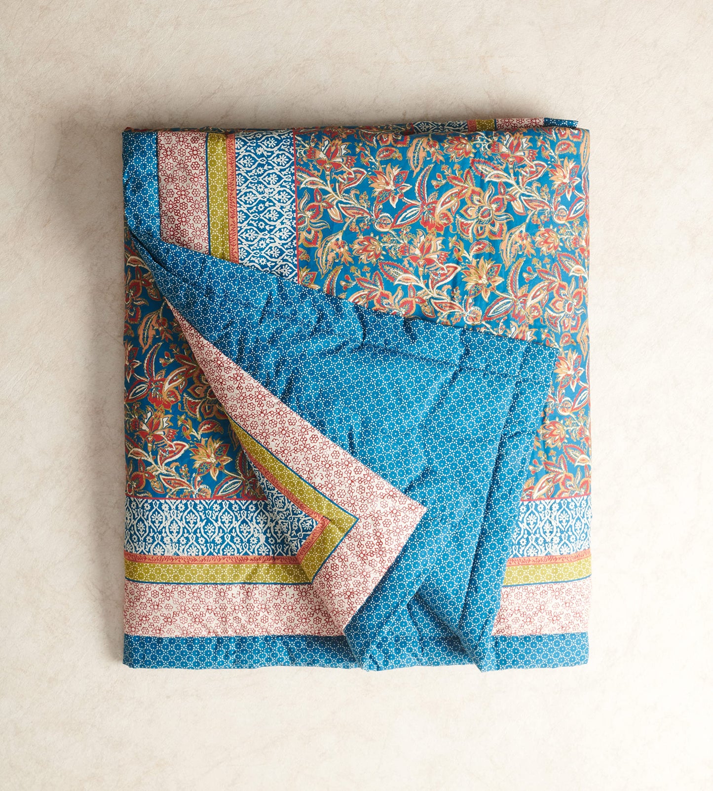 Maison d' Hermine Throw Blanket for Couch Lightweight Soft Warm Breathable Cotton Throw Blankets for Bed Girls Boys Women Men Gifts Travel Living Room Spring Summer (Kerala - Blue, 60" X 80")