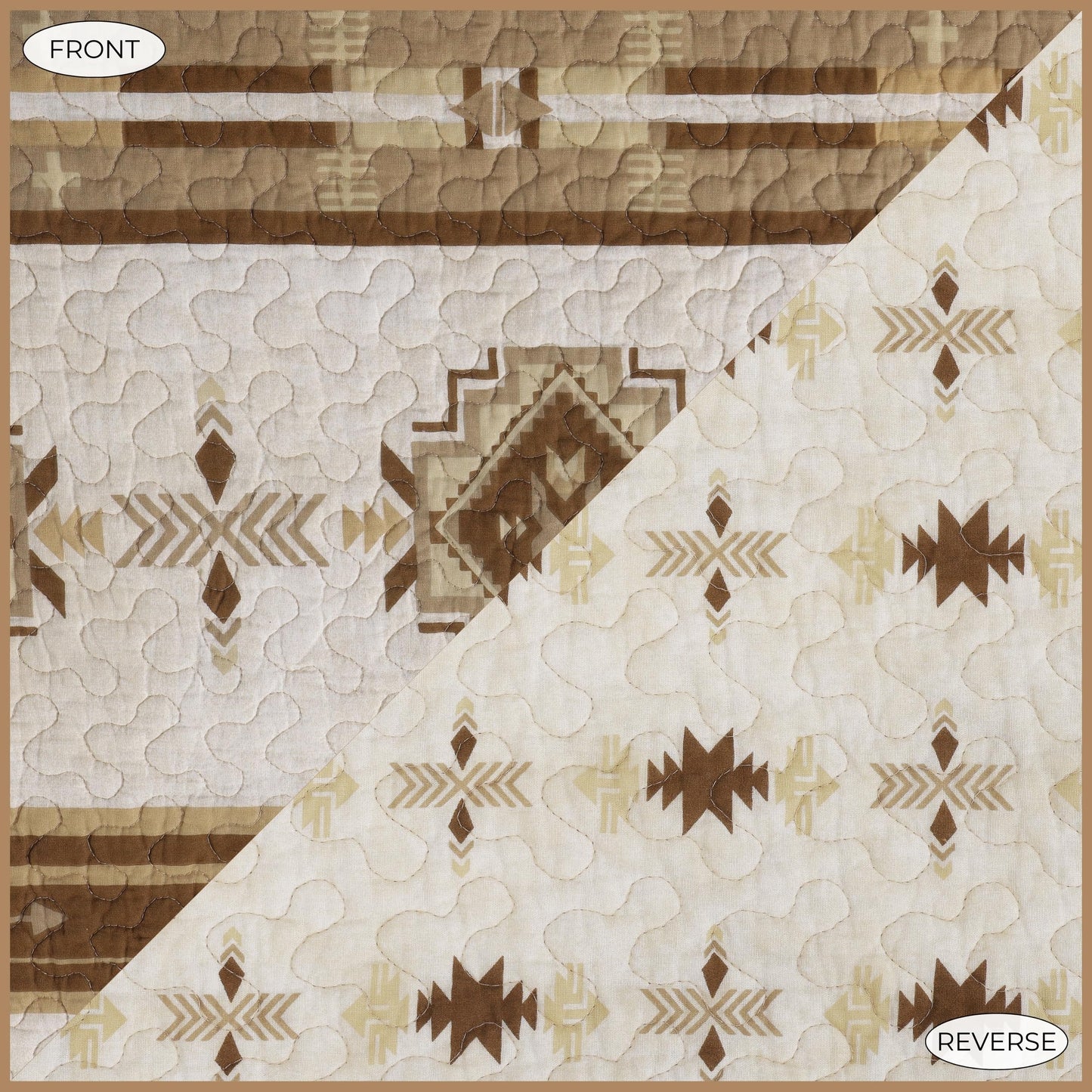 Paseo Road Dakota Queen Quilt Set, 3 Piece Rustic Western Bedding Set with Pillow Sham, Lightweight Reversible Cotton Quilt with Southwestern Aztec Pattern, Soft Breathable Cozy Boho Bedding